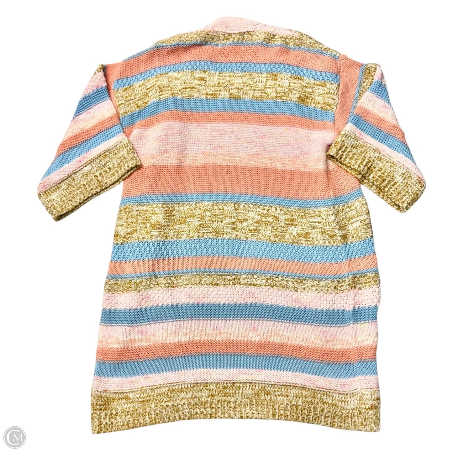 Sweater Cardigan By Anthropologie In Pink & Tan, Size: Osfm