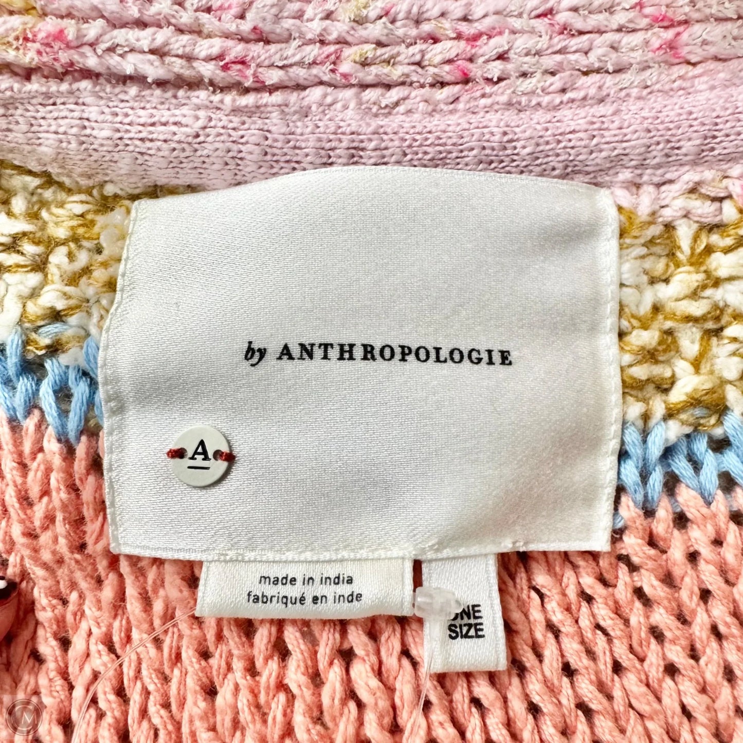 Sweater Cardigan By Anthropologie In Pink & Tan, Size: Osfm
