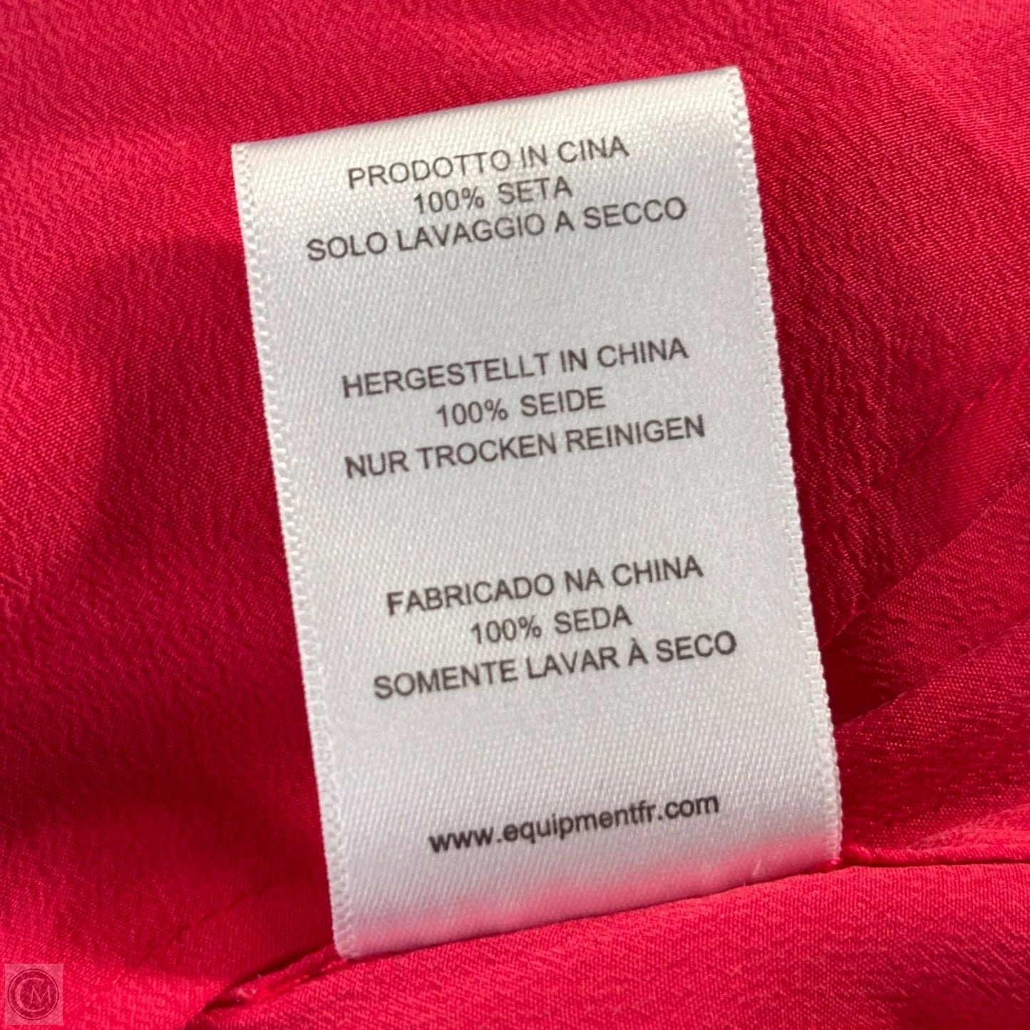 Top Long Sleeve By Equipment In Pink, Size: M