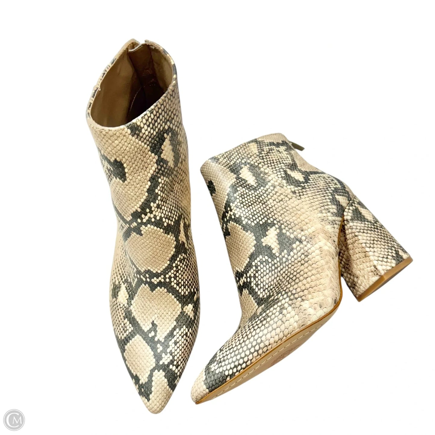 Boots Ankle Heels By Vince Camuto In Snakeskin Print, Size: 10