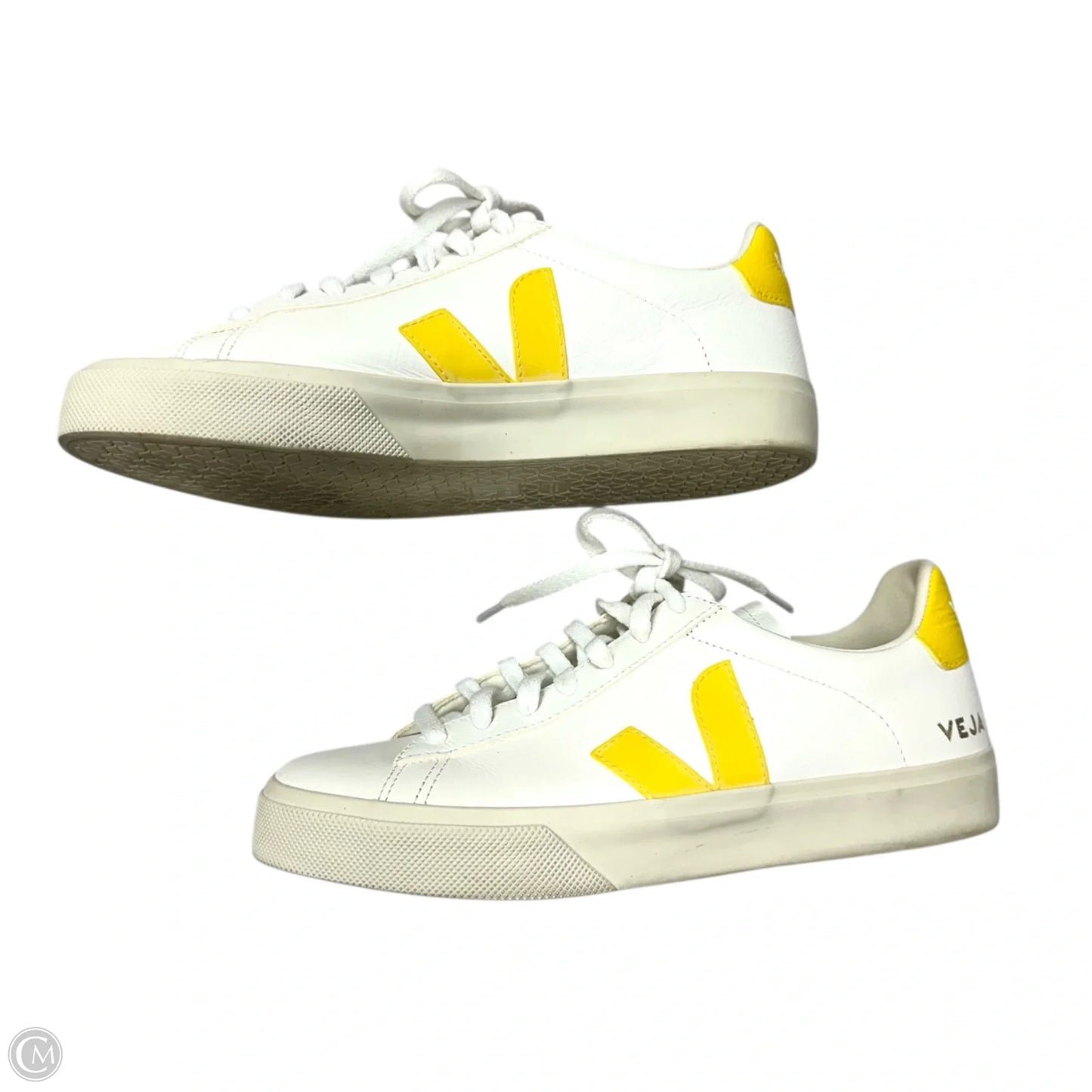 Shoes Sneakers By Veja In White & Yellow, Size: 9