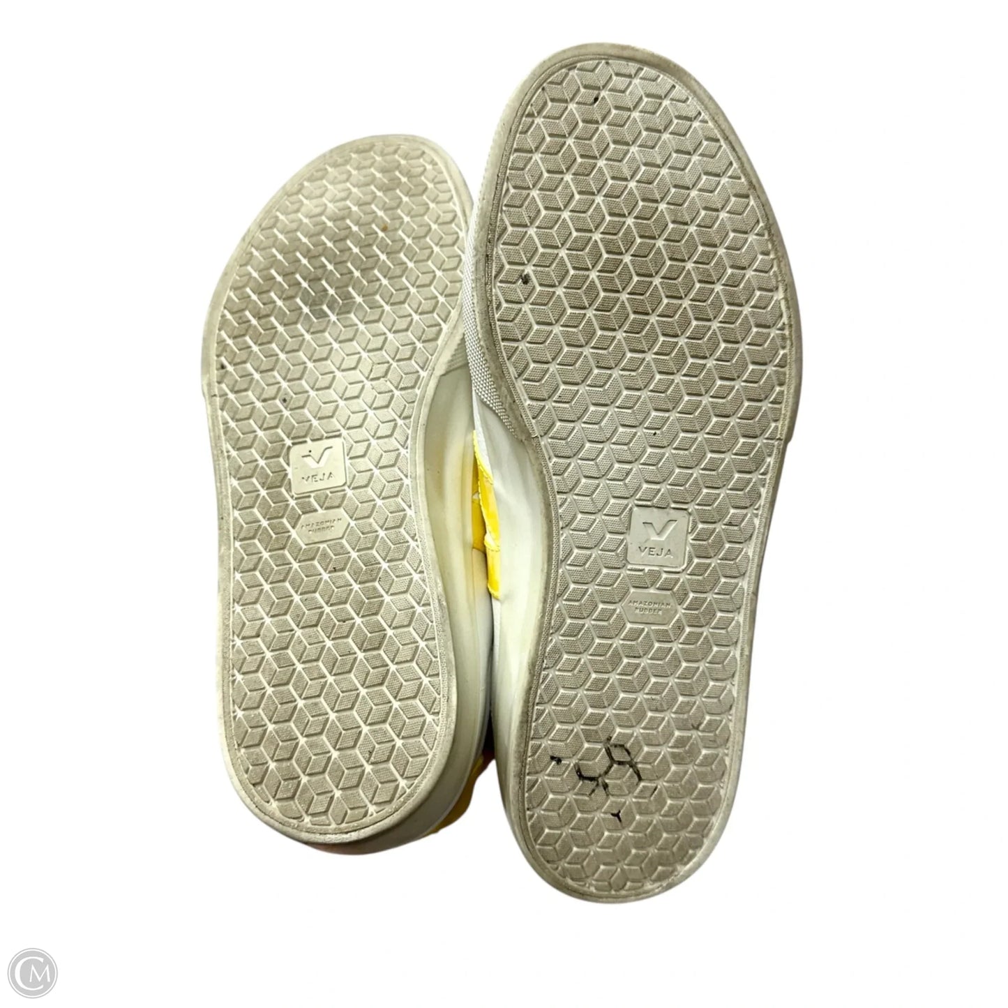 Shoes Sneakers By Veja In White & Yellow, Size: 9