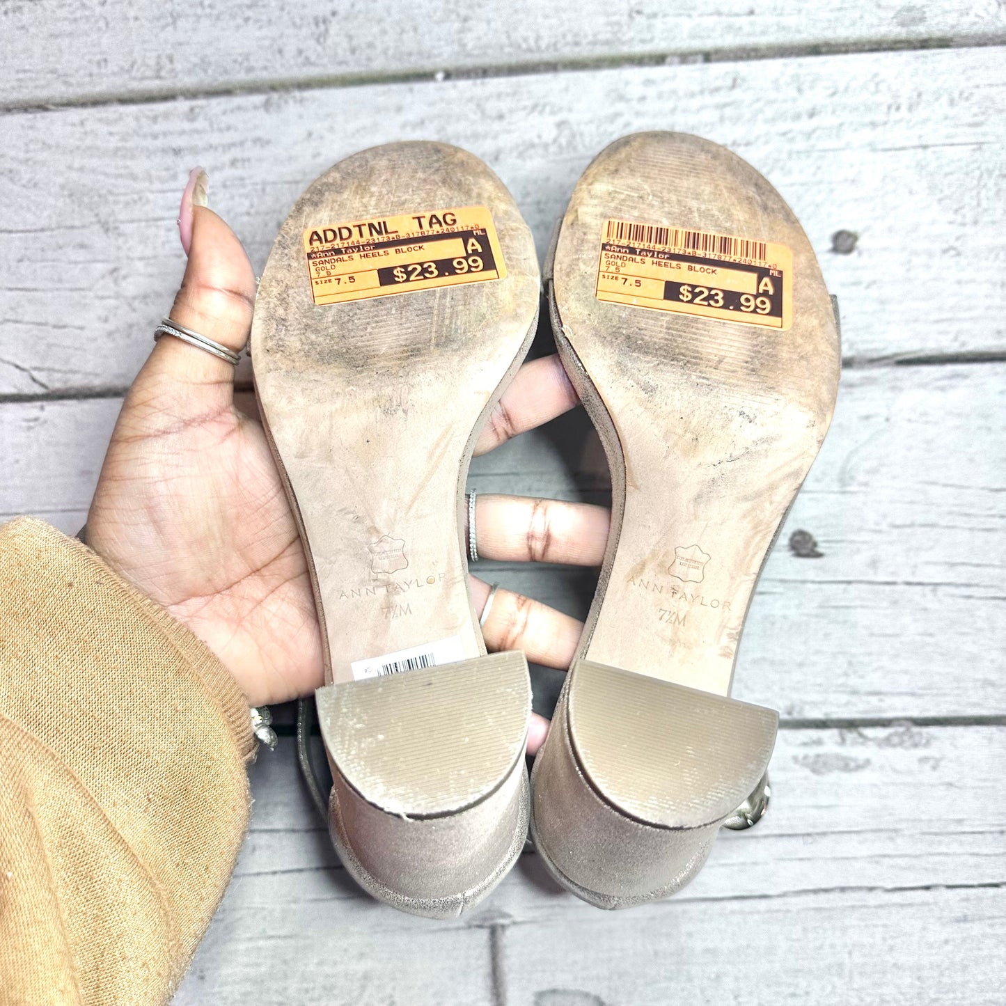 Sandals Heels Block By Ann Taylor Size: 7.5
