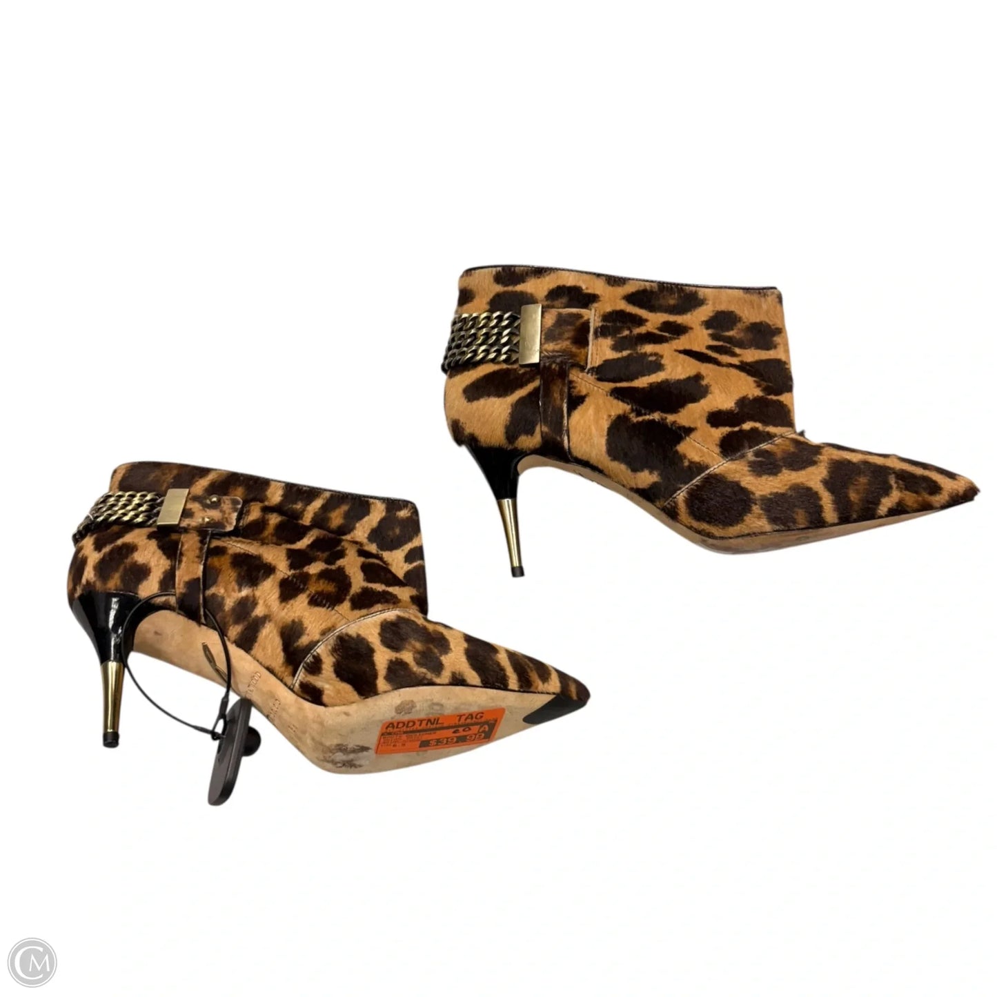 Boots Designer By Brian Atwood In Animal Print, Size: 6.5