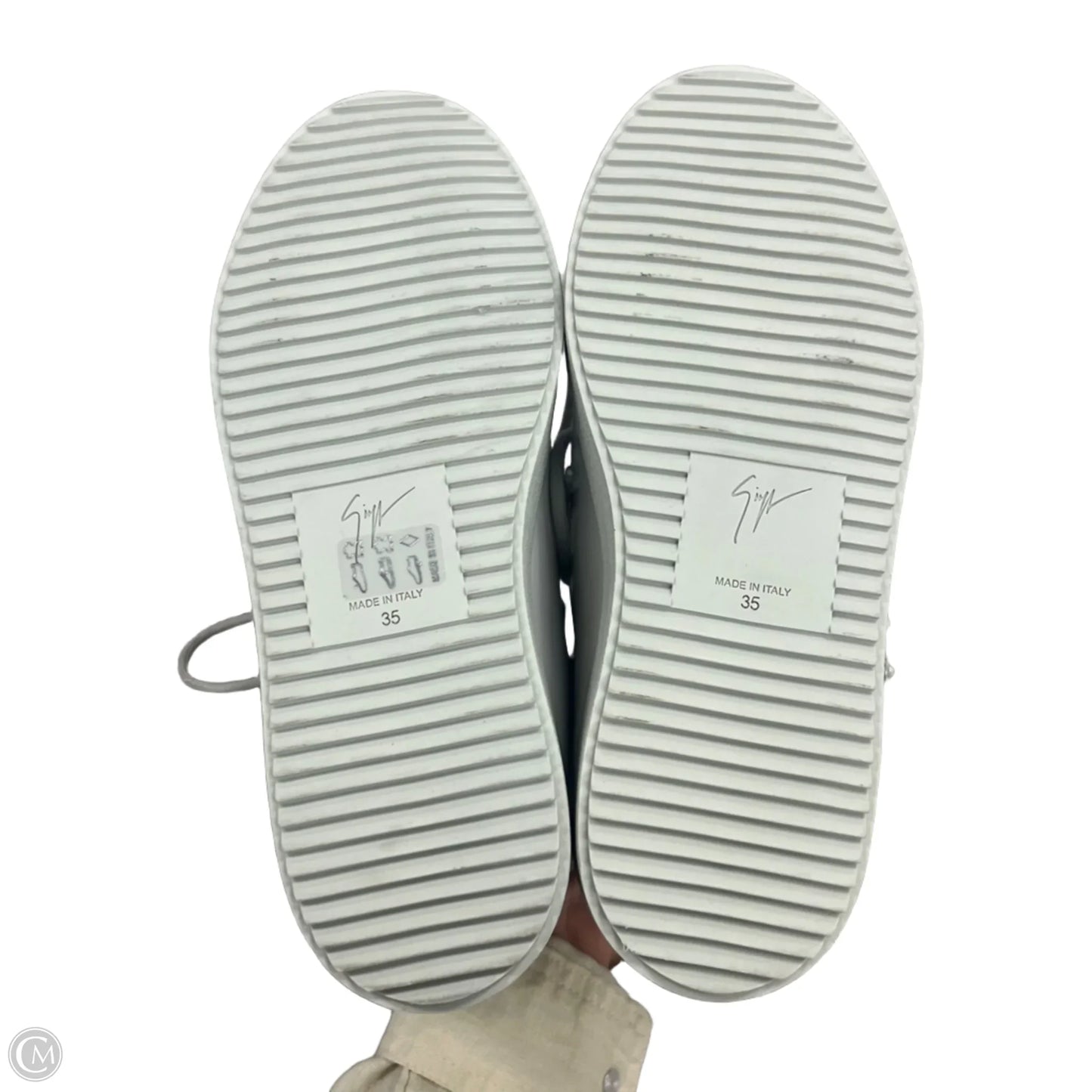 Shoes Luxury Designer By Giuseppe Zanotti In Grey, Size: 5