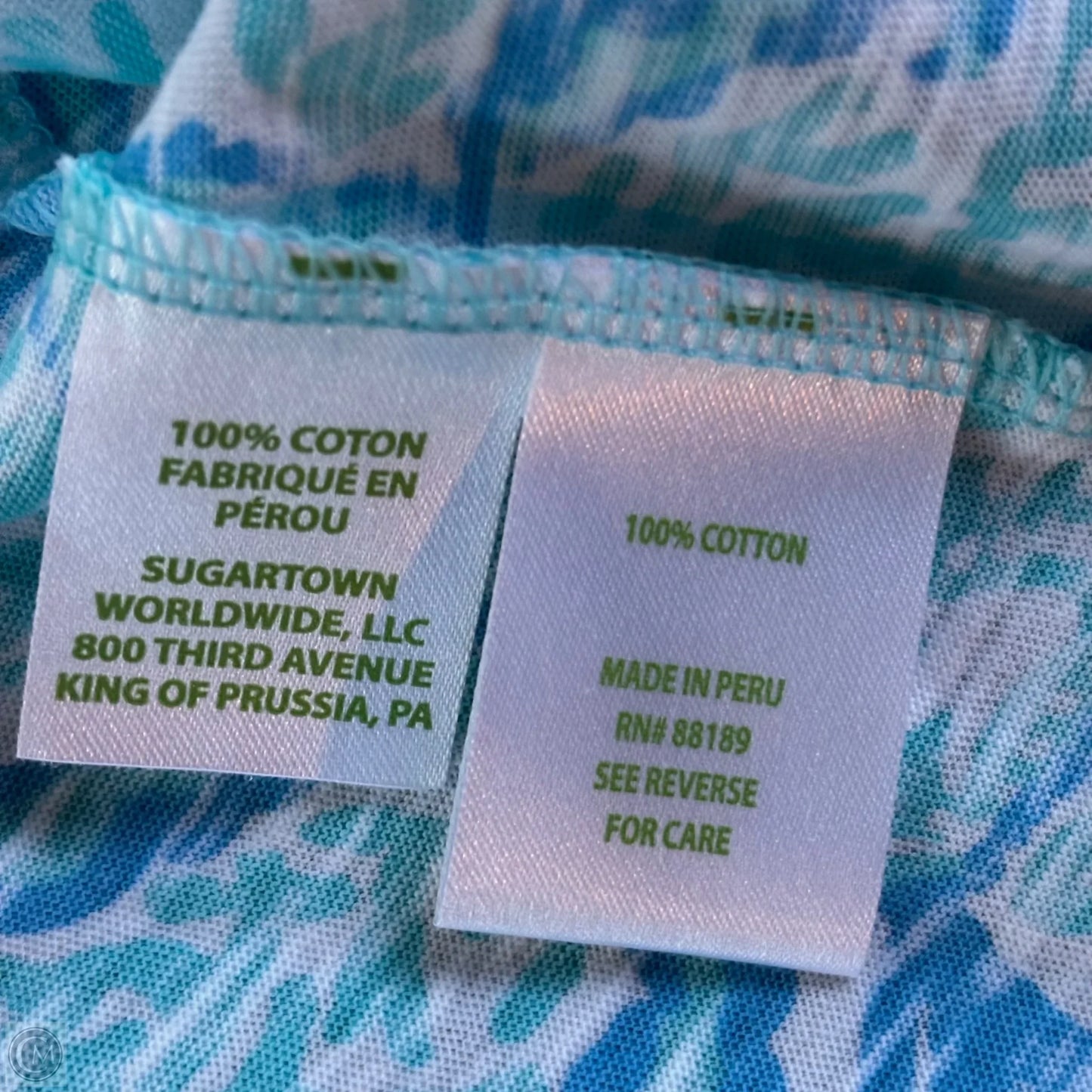 Top Short Sleeve Designer By Lilly Pulitzer In Blue, Size: M