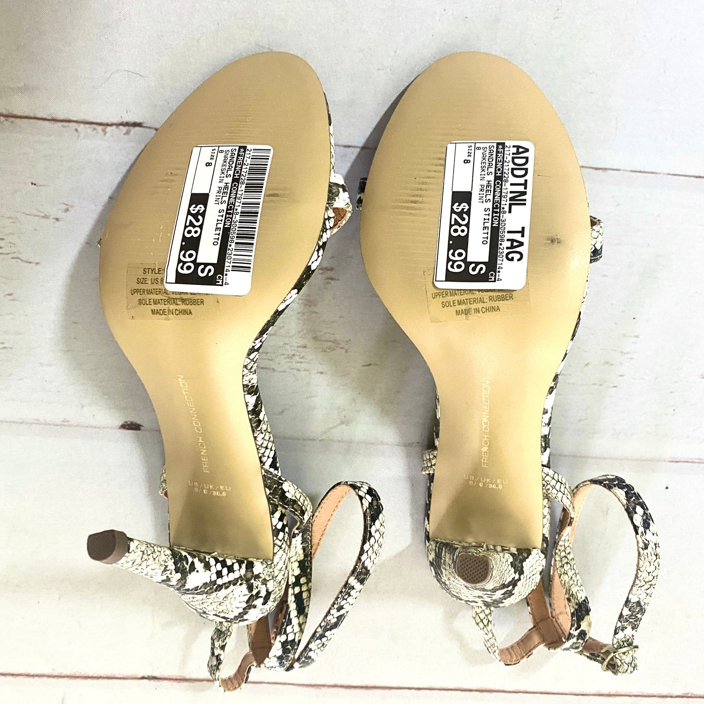 Sandals Heels Stiletto By French Connection Size: 8