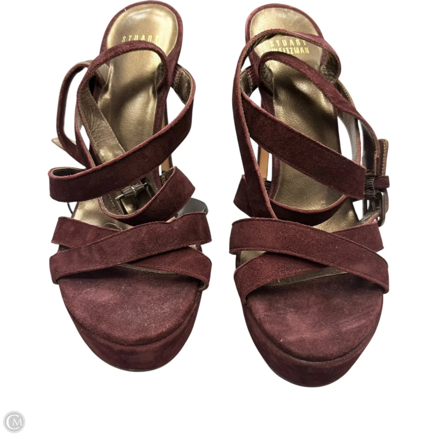 Sandals Heels Stiletto By Stuart Weitzman In Plum, Size: 8.5
