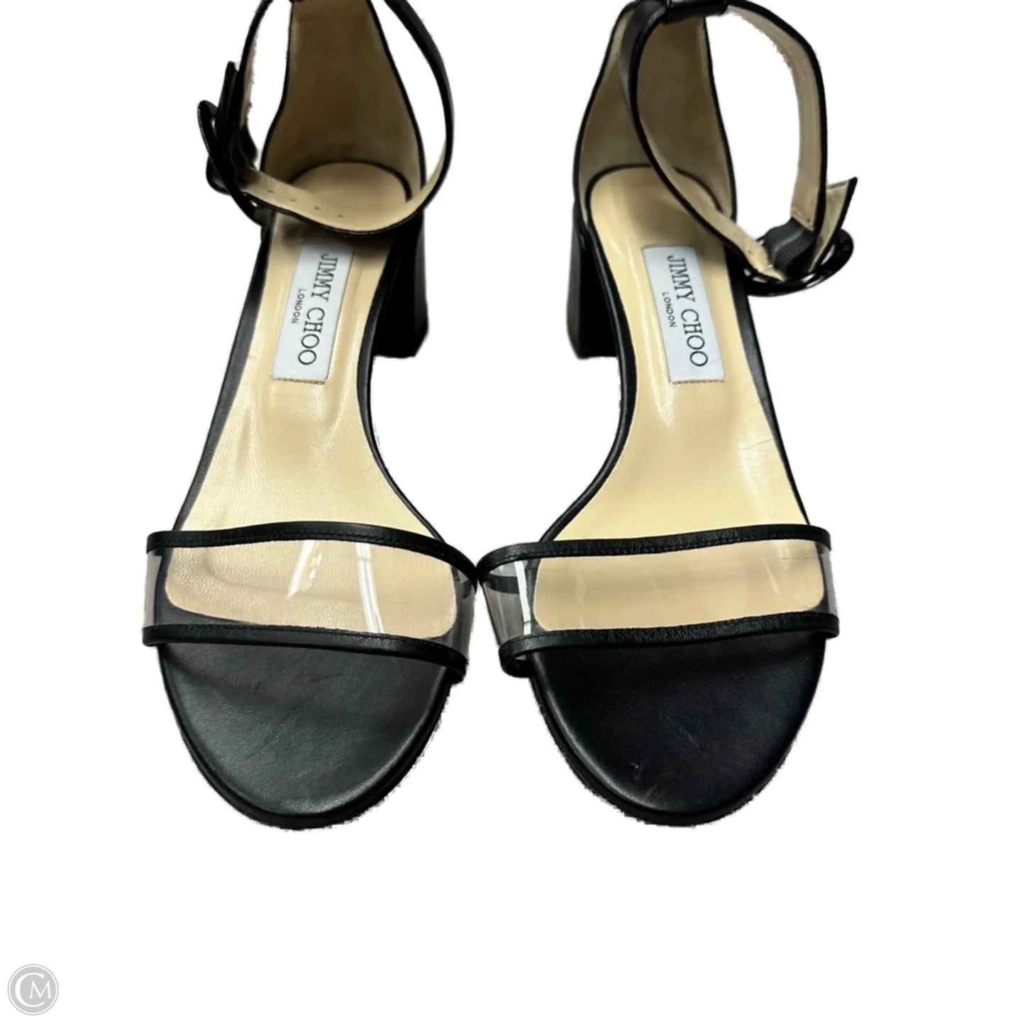 Sandals Luxury Designer By Jimmy Choo In Black, Size: 8.5