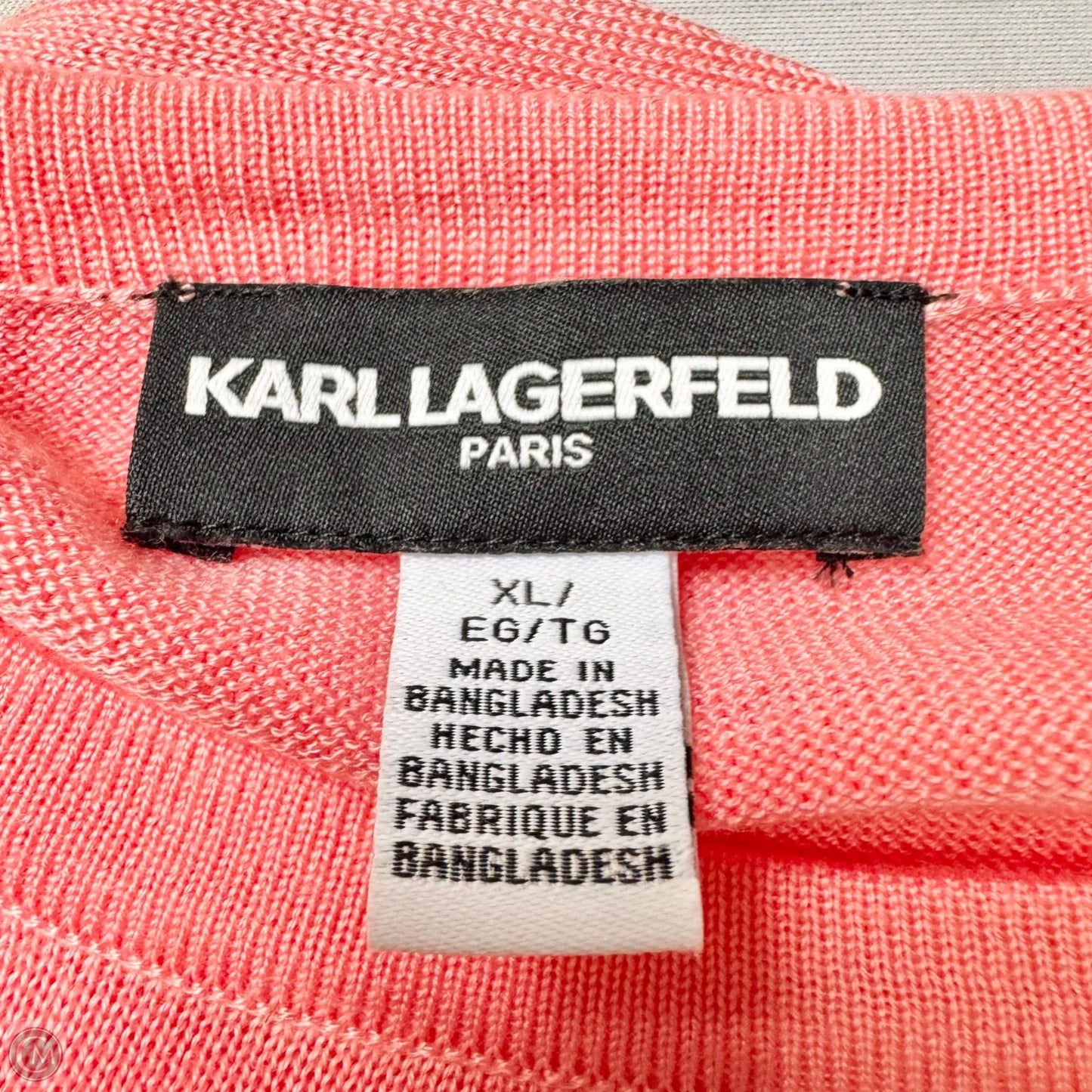 Sweater Designer By Karl Lagerfeld In Pink, Size: Xl