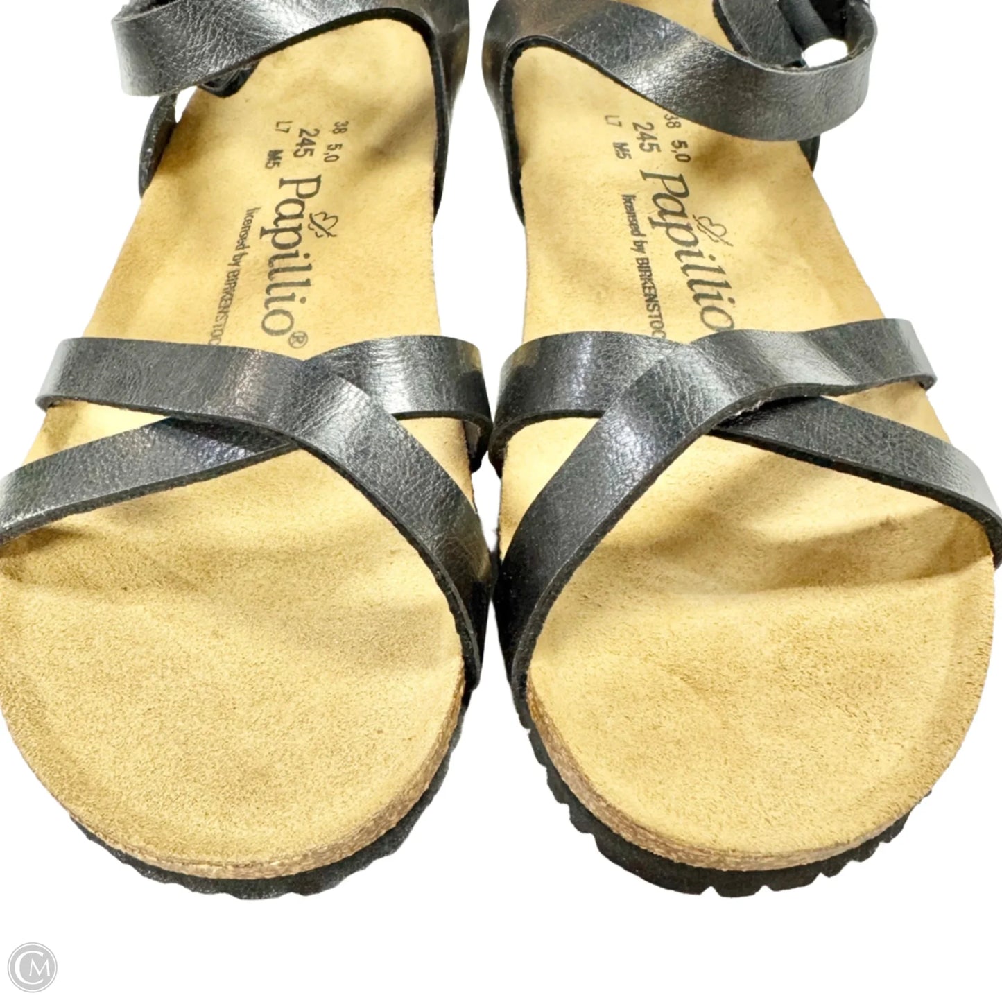 Sandals Heels Wedge By Birkenstock In Black, Size: 7