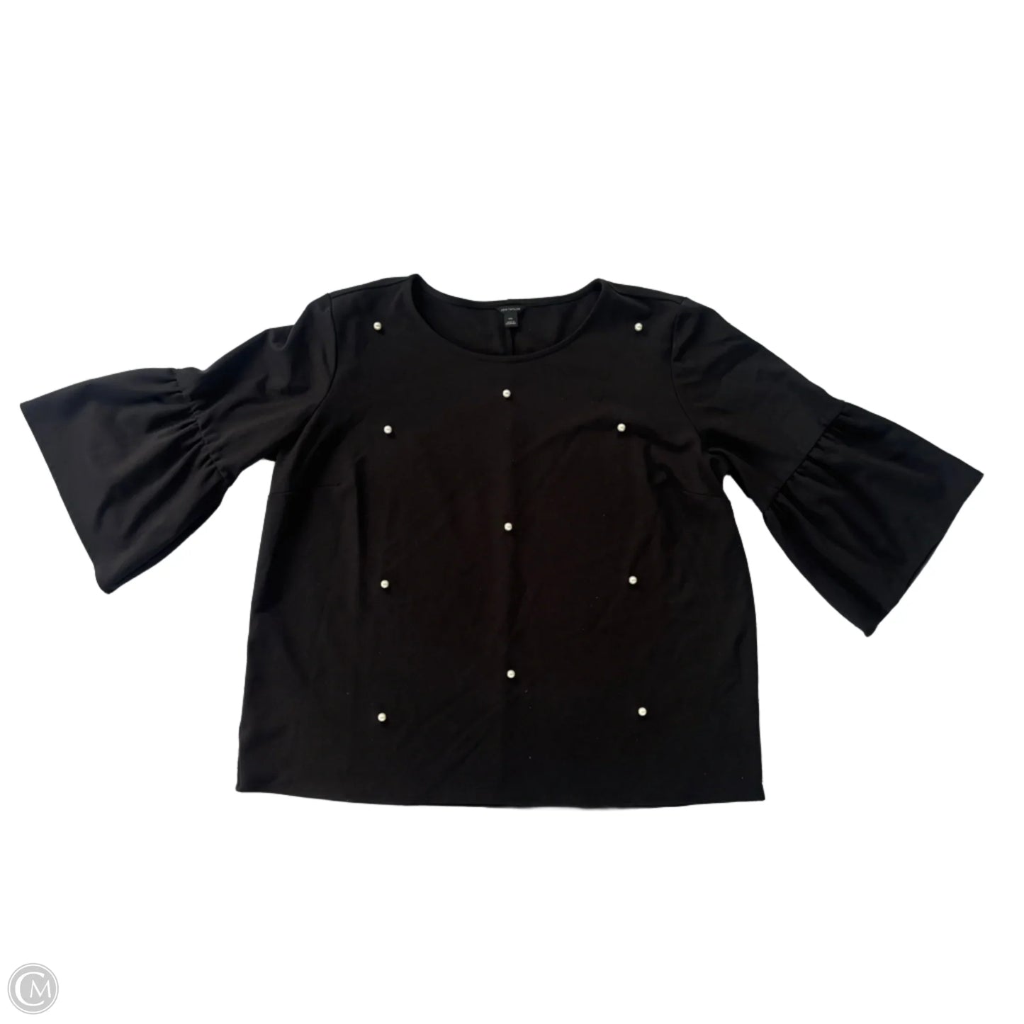 Top 3/4 Sleeve By Ann Taylor In Black, Size: Xxl