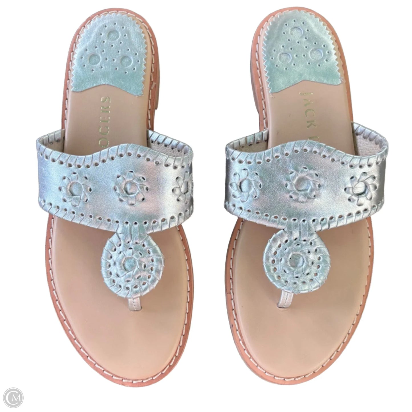 Sandals Flats By Jack Rogers In Silver, Size: 6.5