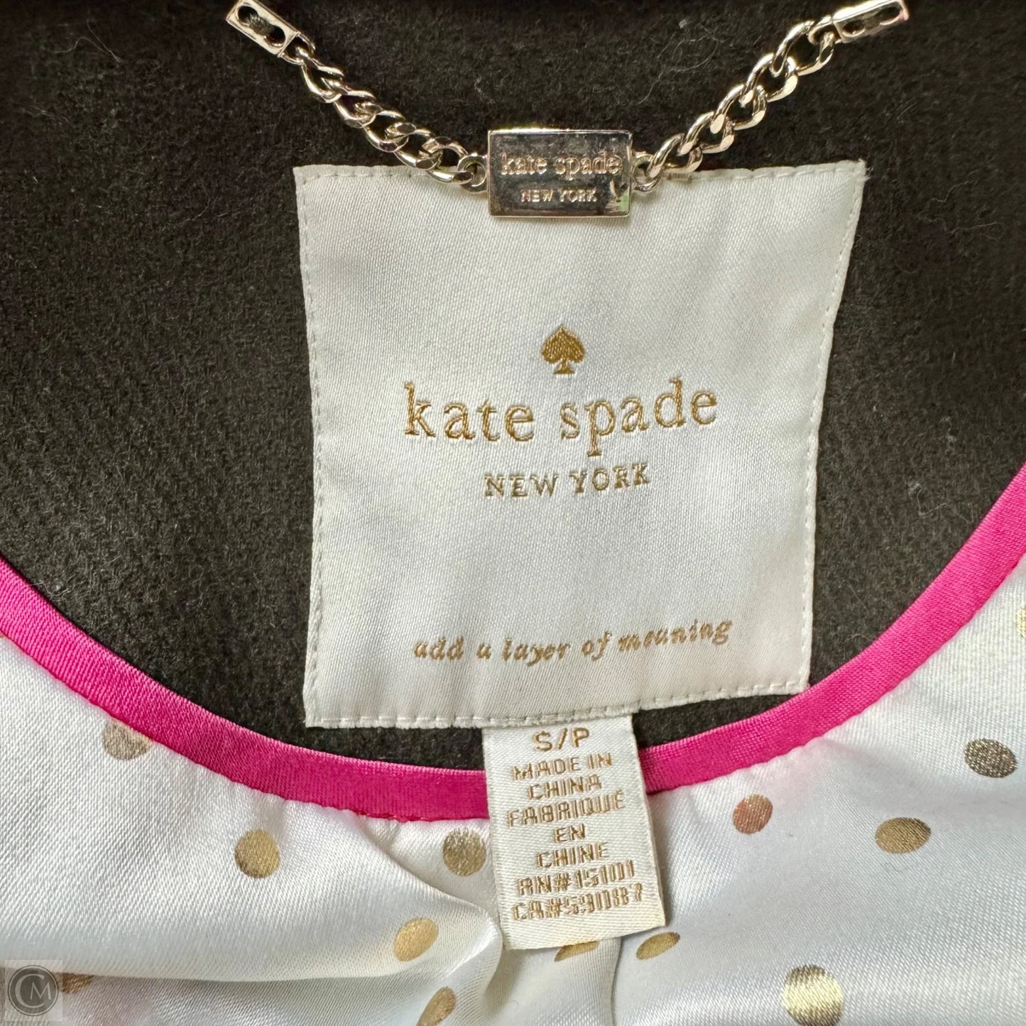 Coat Designer By Kate Spade In Green, Size: S