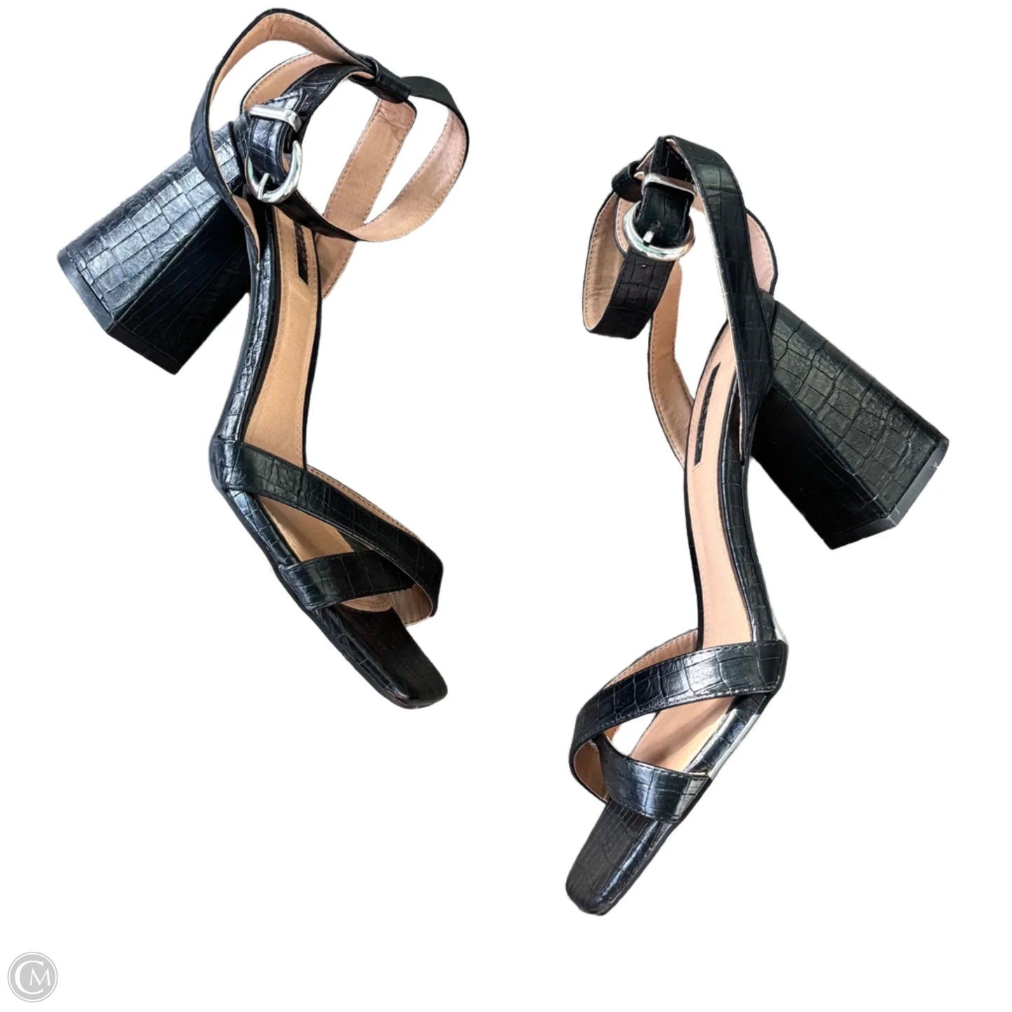 Sandals Heels Block By Topshop In Black, Size: 10.5