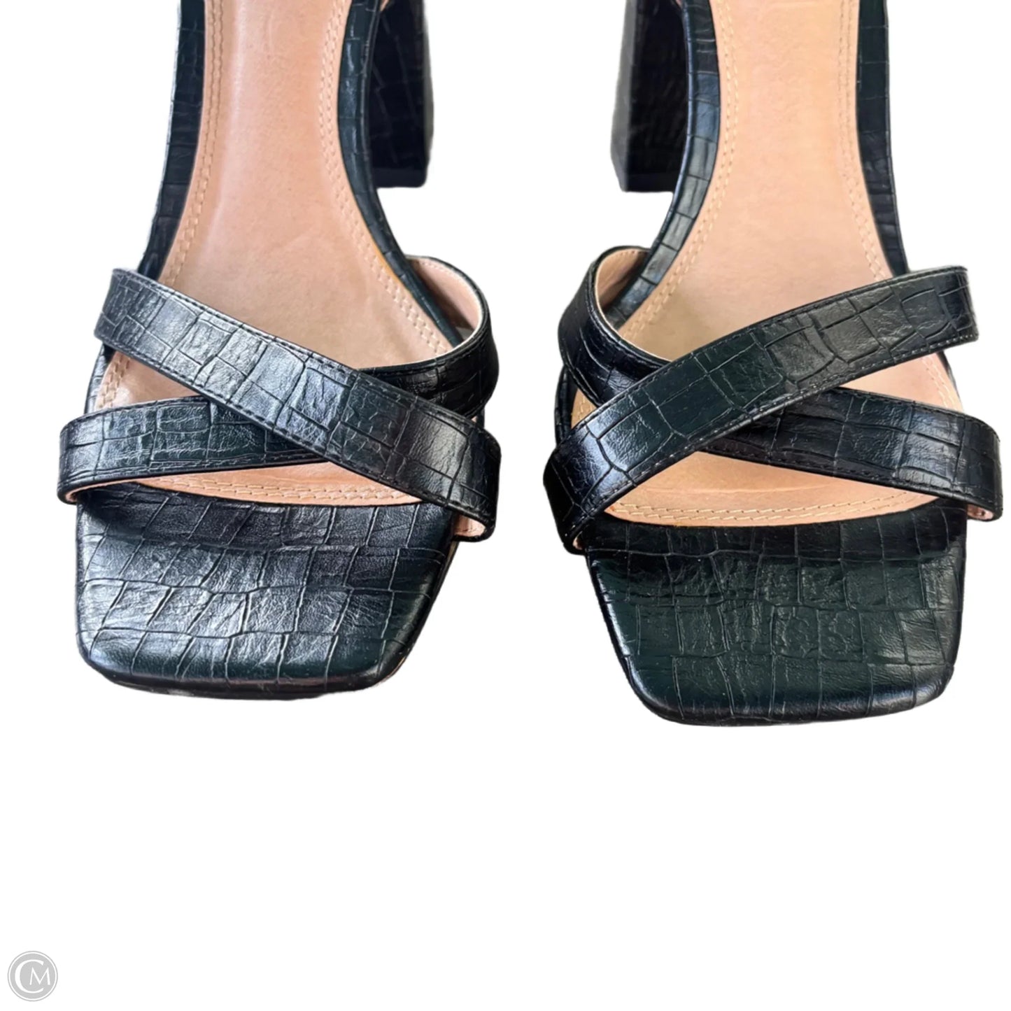 Sandals Heels Block By Topshop In Black, Size: 10.5