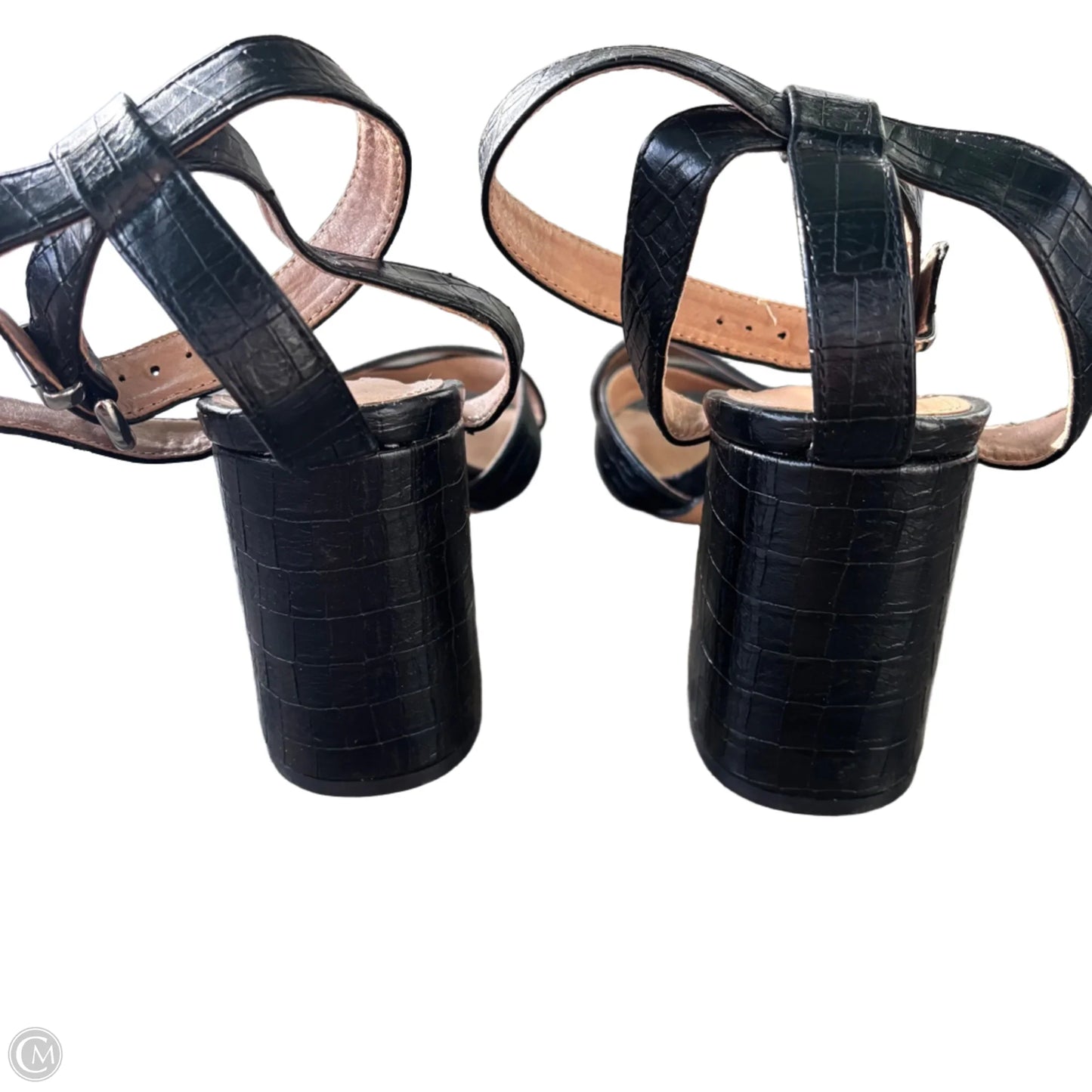 Sandals Heels Block By Topshop In Black, Size: 10.5