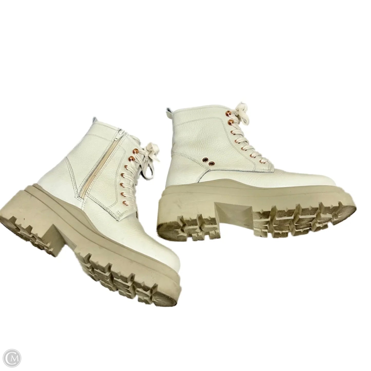 Boots Leather By Crown Vintage In Cream, Size: 7.5