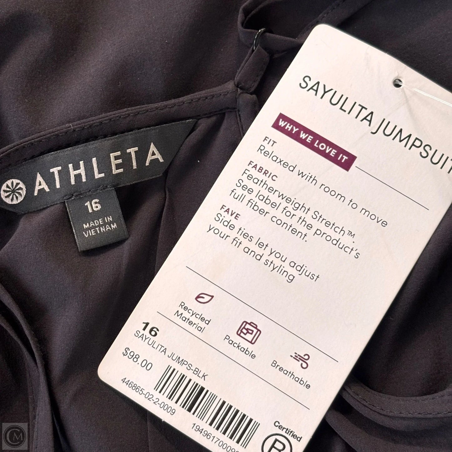 Jumpsuit By Athleta In Black, Size: Xl