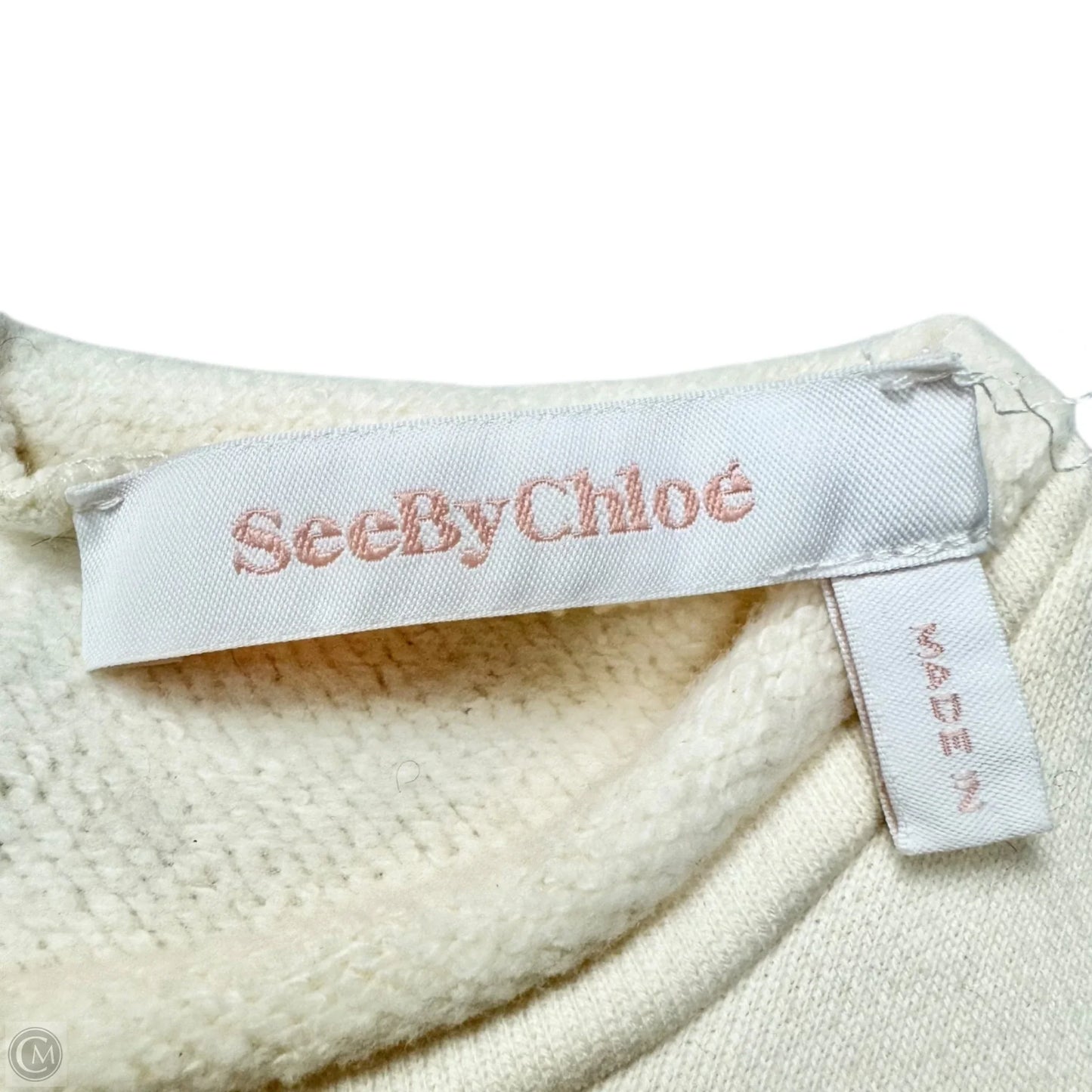 Top Long Sleeve Designer By See By Chloe In Cream, Size: L
