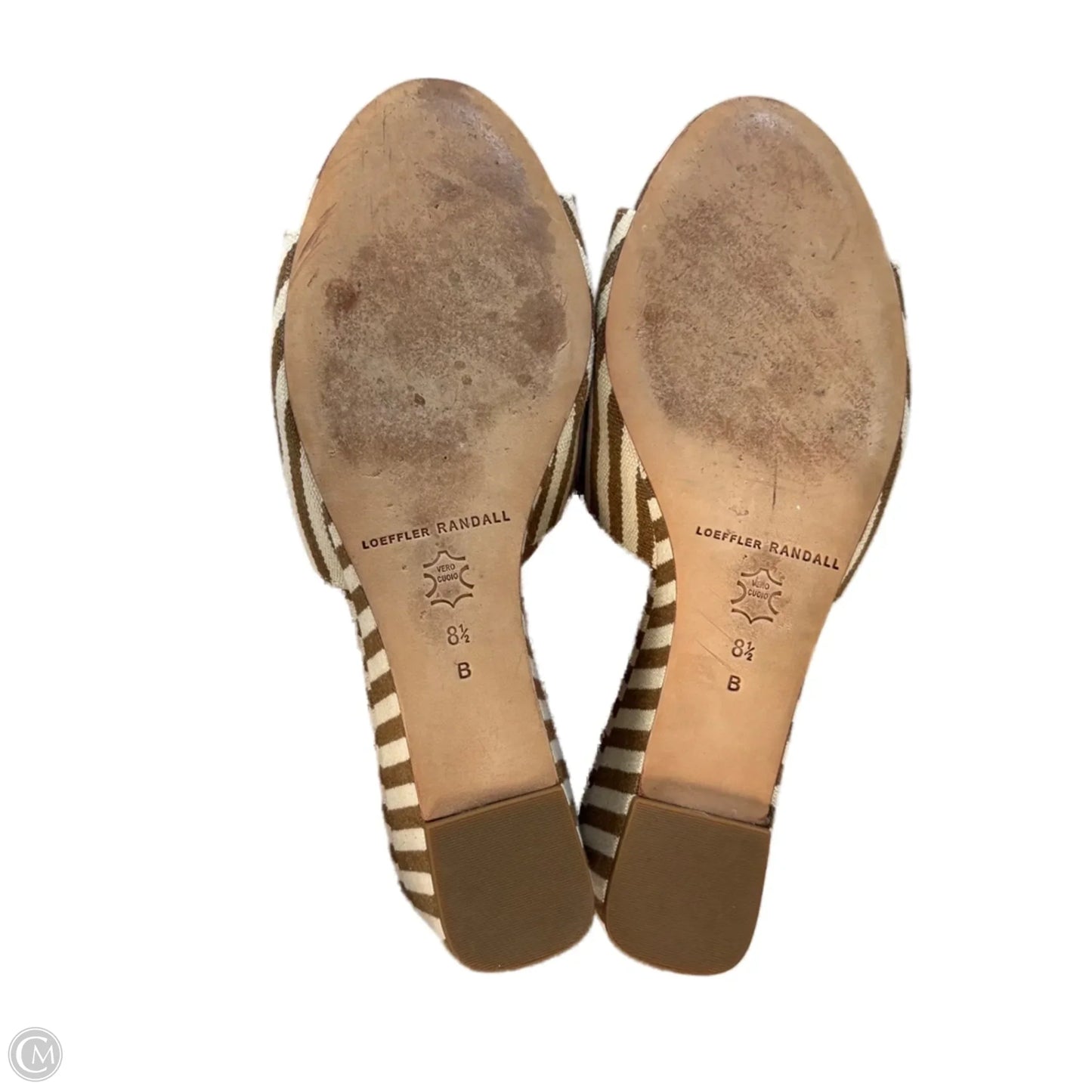 Sandals Heels Wedge By Loeffler Randall In Striped Pattern, Size: 8.5