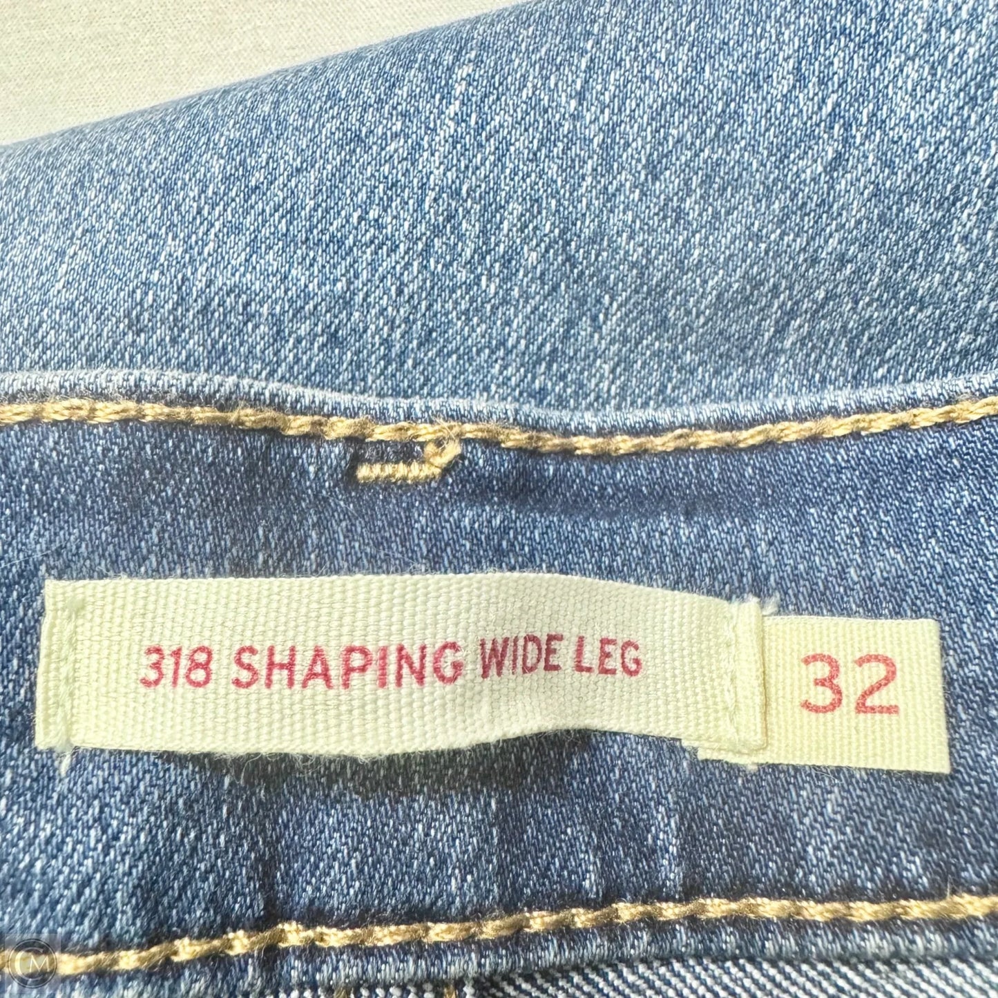 Jeans Wide Leg By Levis In Blue Denim, Size: 14