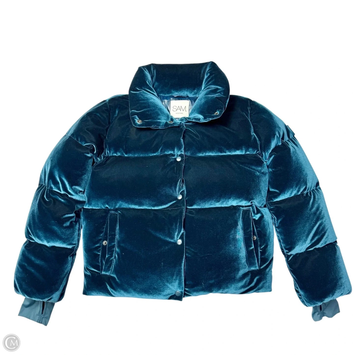 Coat Puffer & Quilted By Sam. In Teal, Size: M