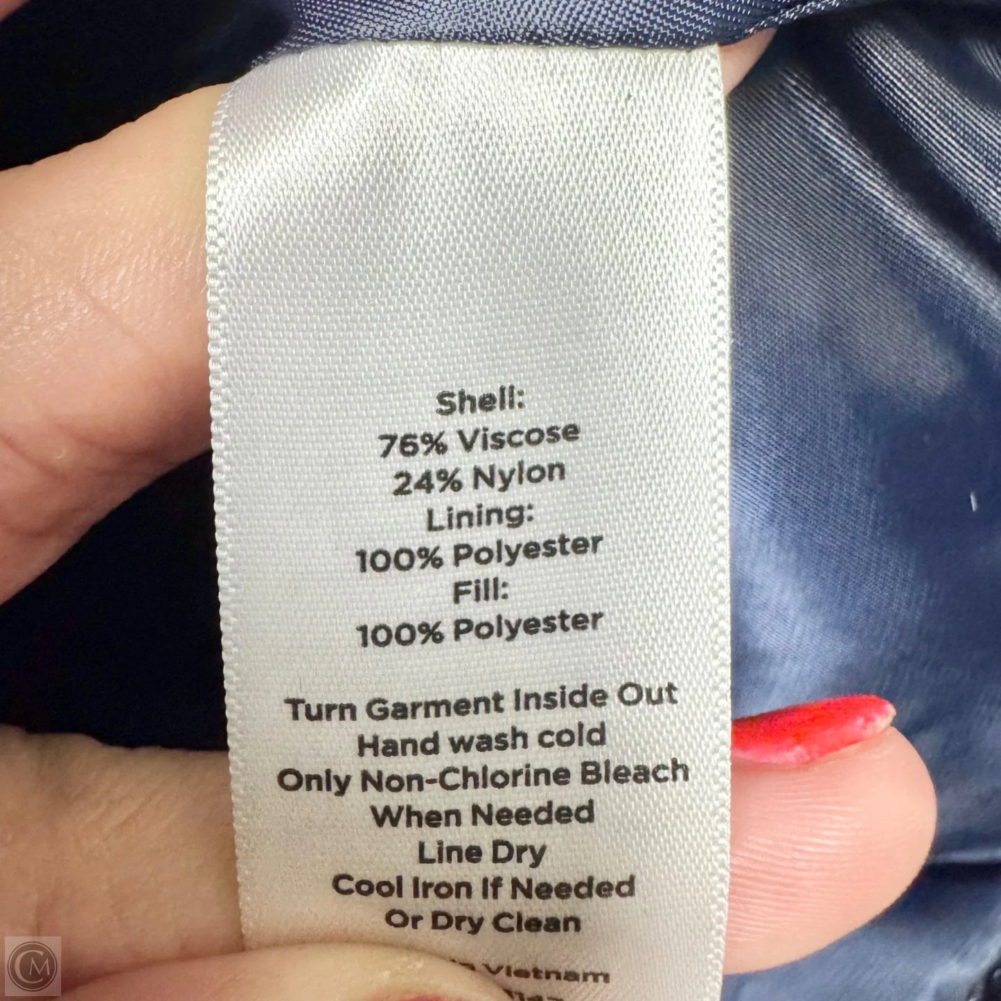 Coat Puffer & Quilted By Talbots In Navy, Size: S