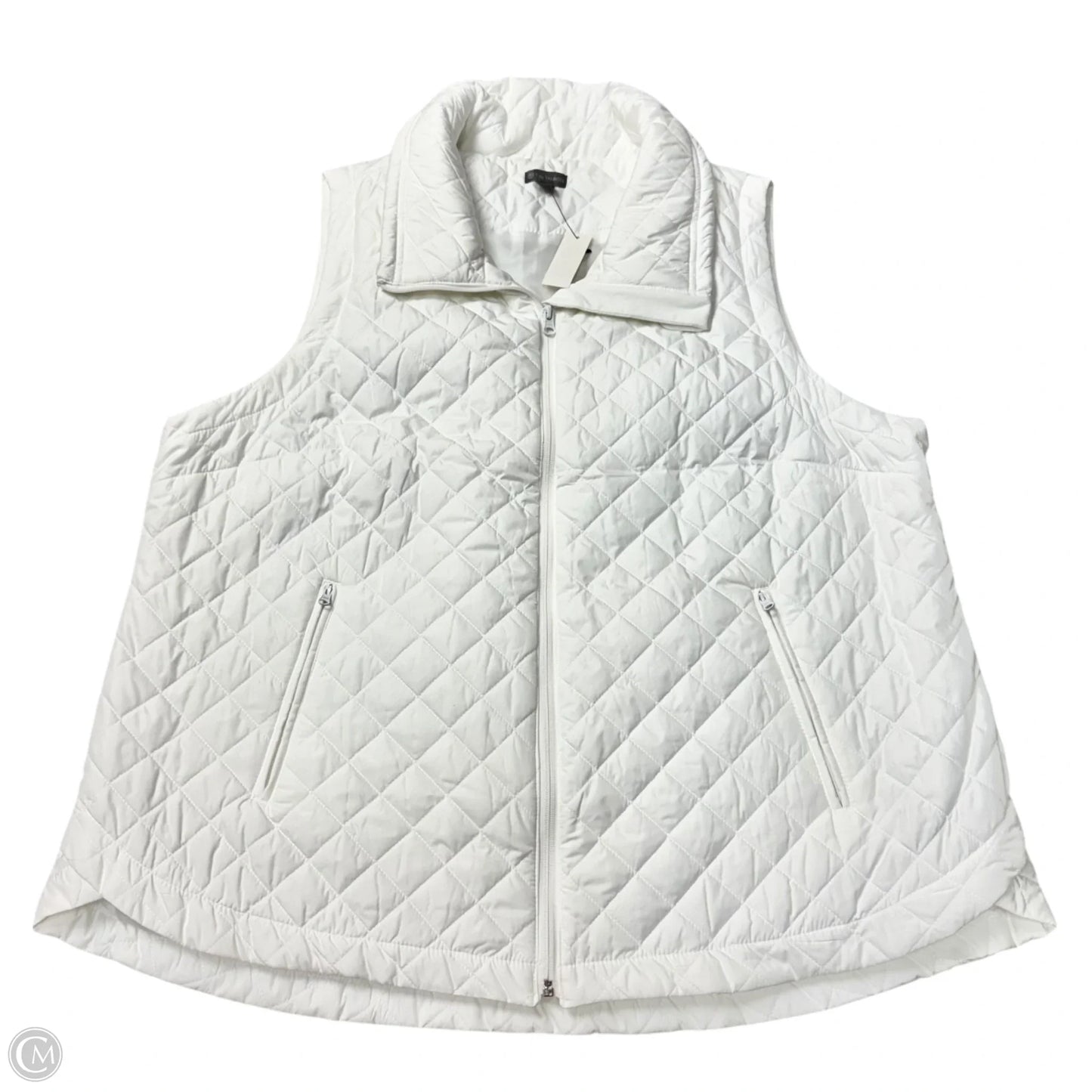 Vest Puffer & Quilted By Talbots In White, Size: 2x