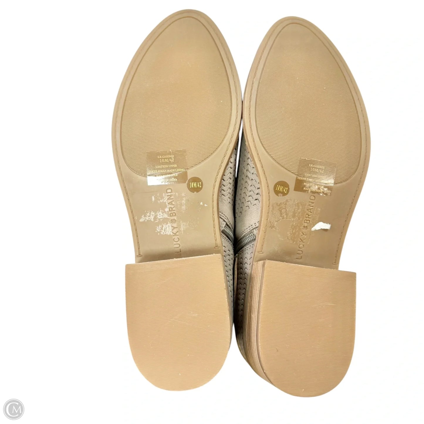 Boots Leather By Lucky Brand In Grey, Size: 10