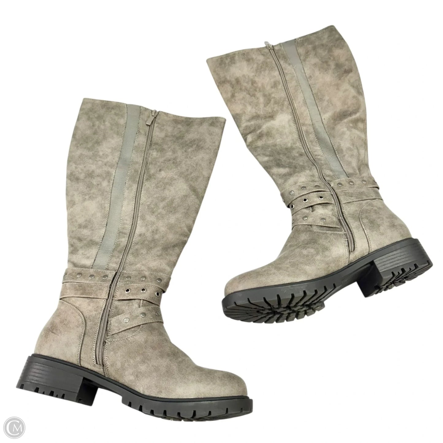 Boots Knee Flats By Torrid In Grey, Size: 10.5