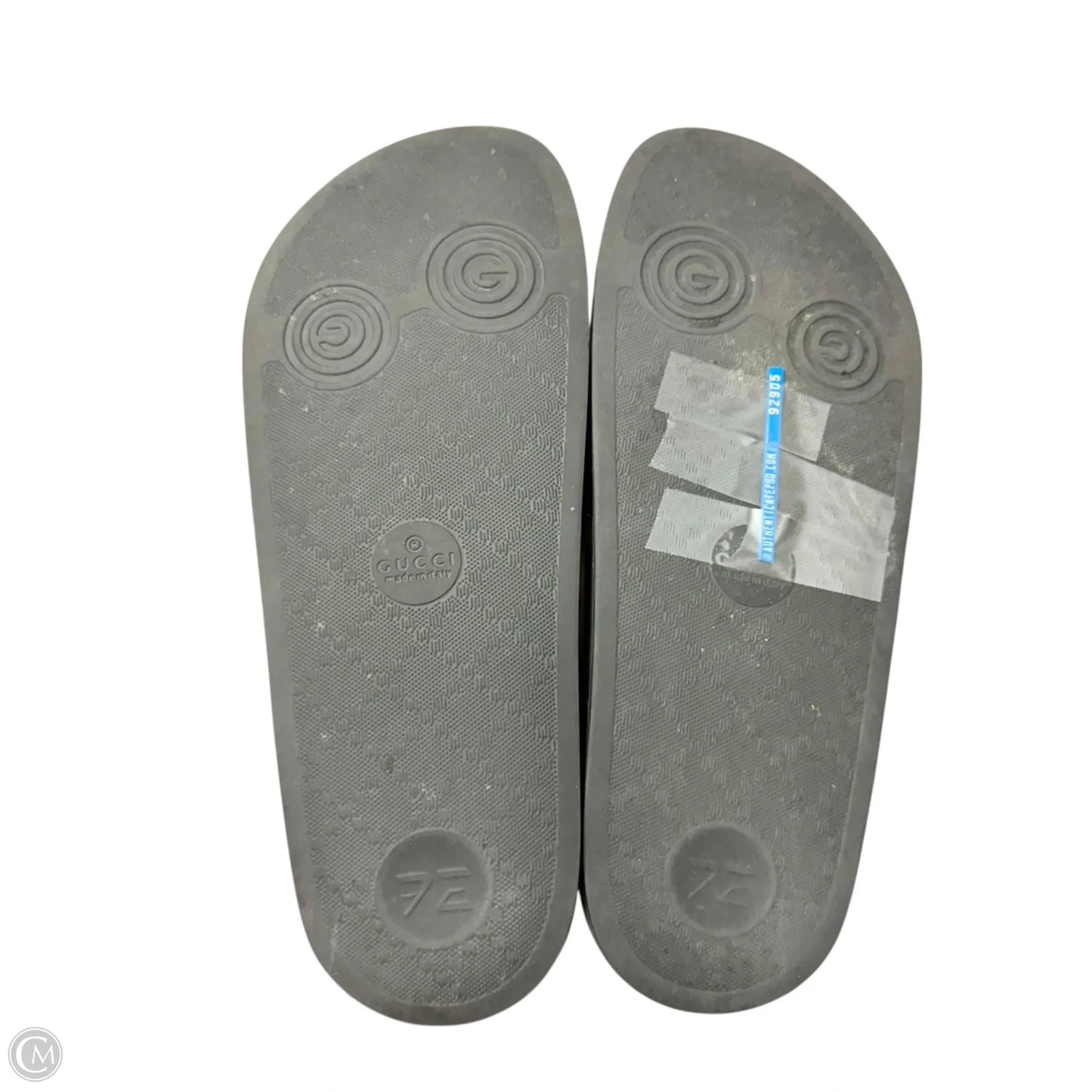 Sandals Luxury Designer By Gucci In Blue & Yellow, Size: 9