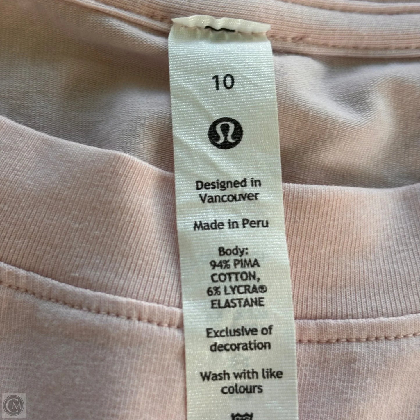 Athletic Top Short Sleeve By Lululemon In Pink, Size: M