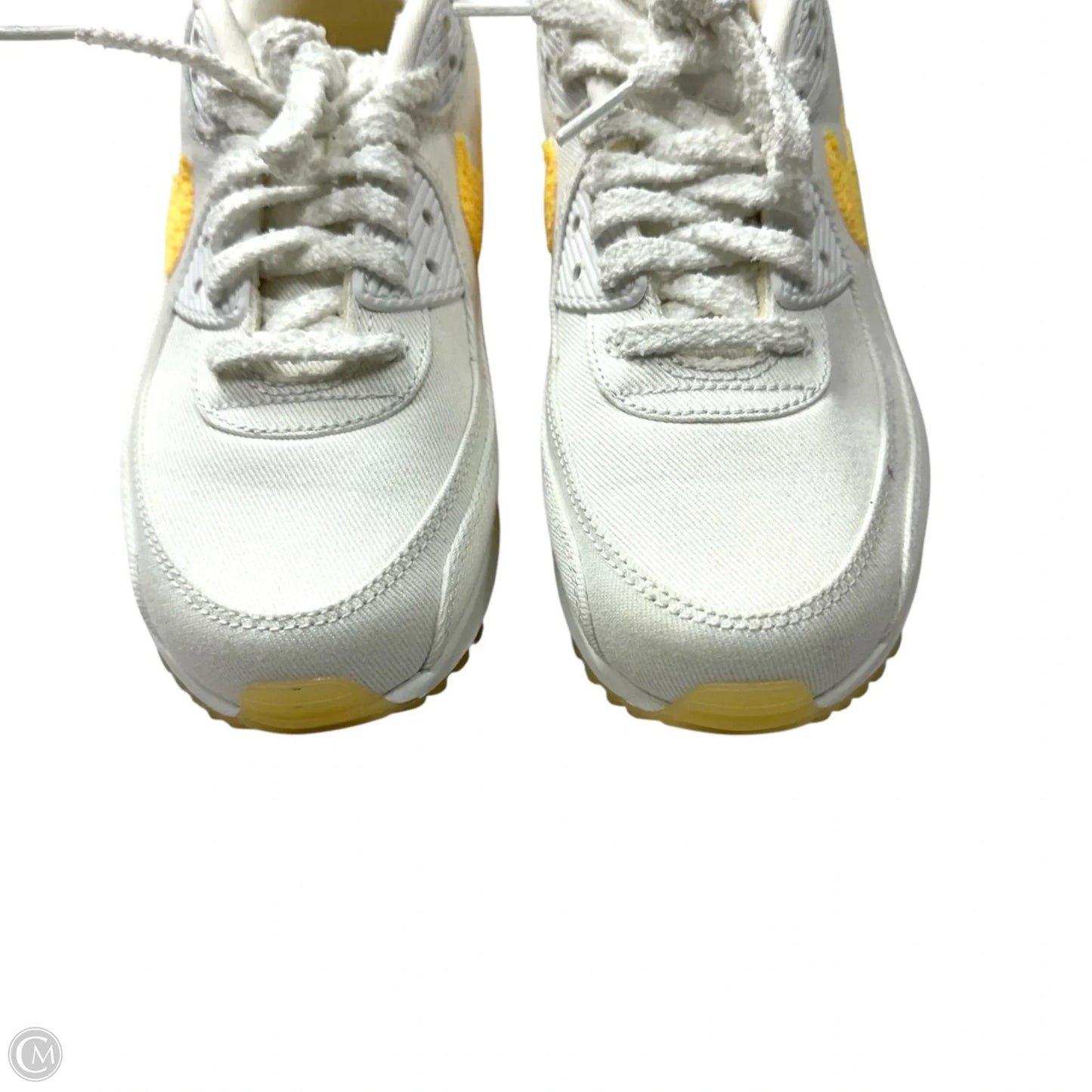 Shoes Sneakers By Nike In White & Yellow, Size: 7