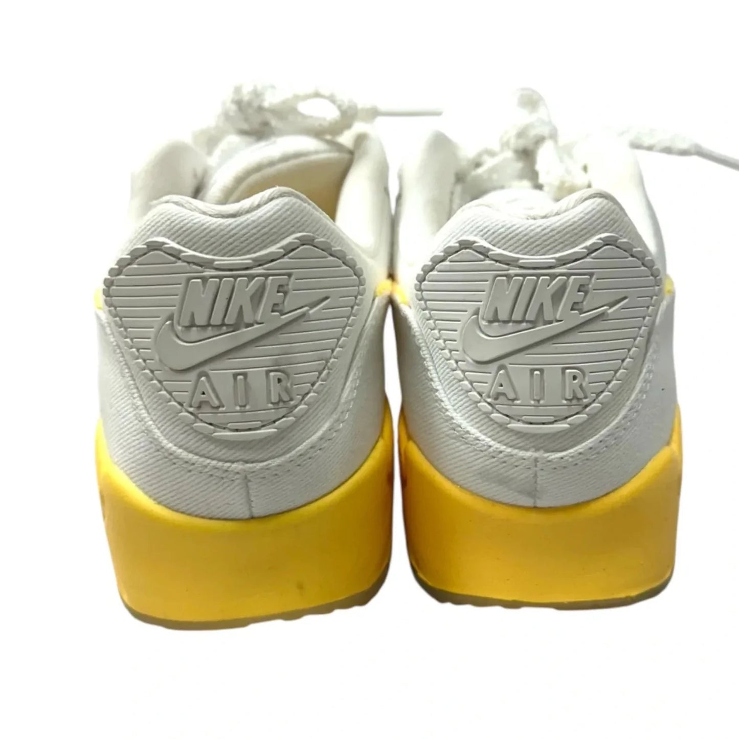 Shoes Sneakers By Nike In White & Yellow, Size: 7