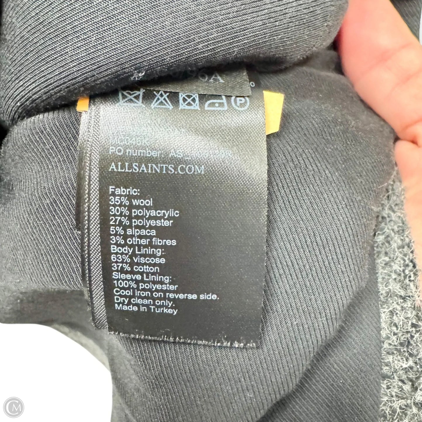 Coat Designer By All Saints In Grey, Size: S