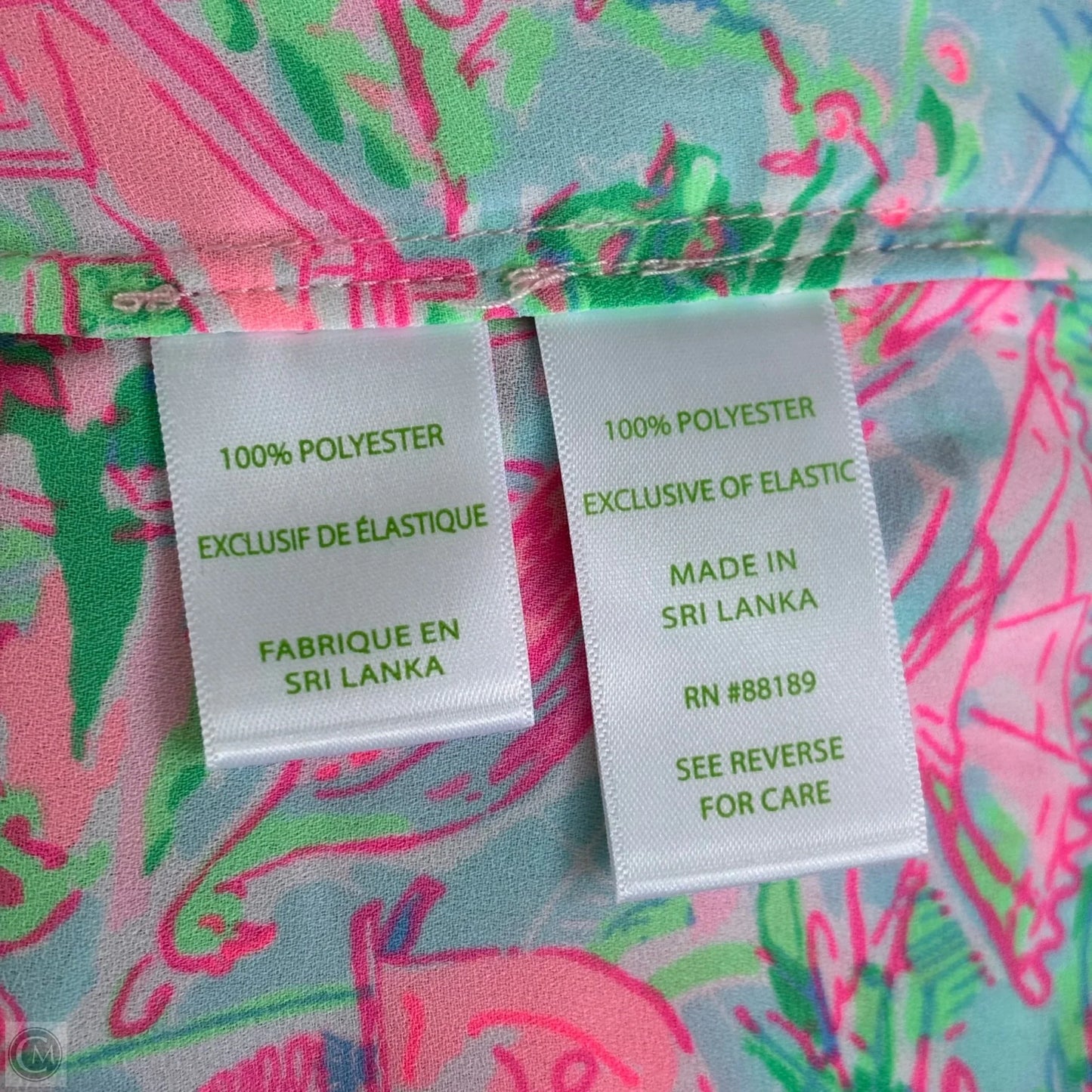 Top 3/4 Sleeve Designer By Lilly Pulitzer In Green & Pink, Size: Xs