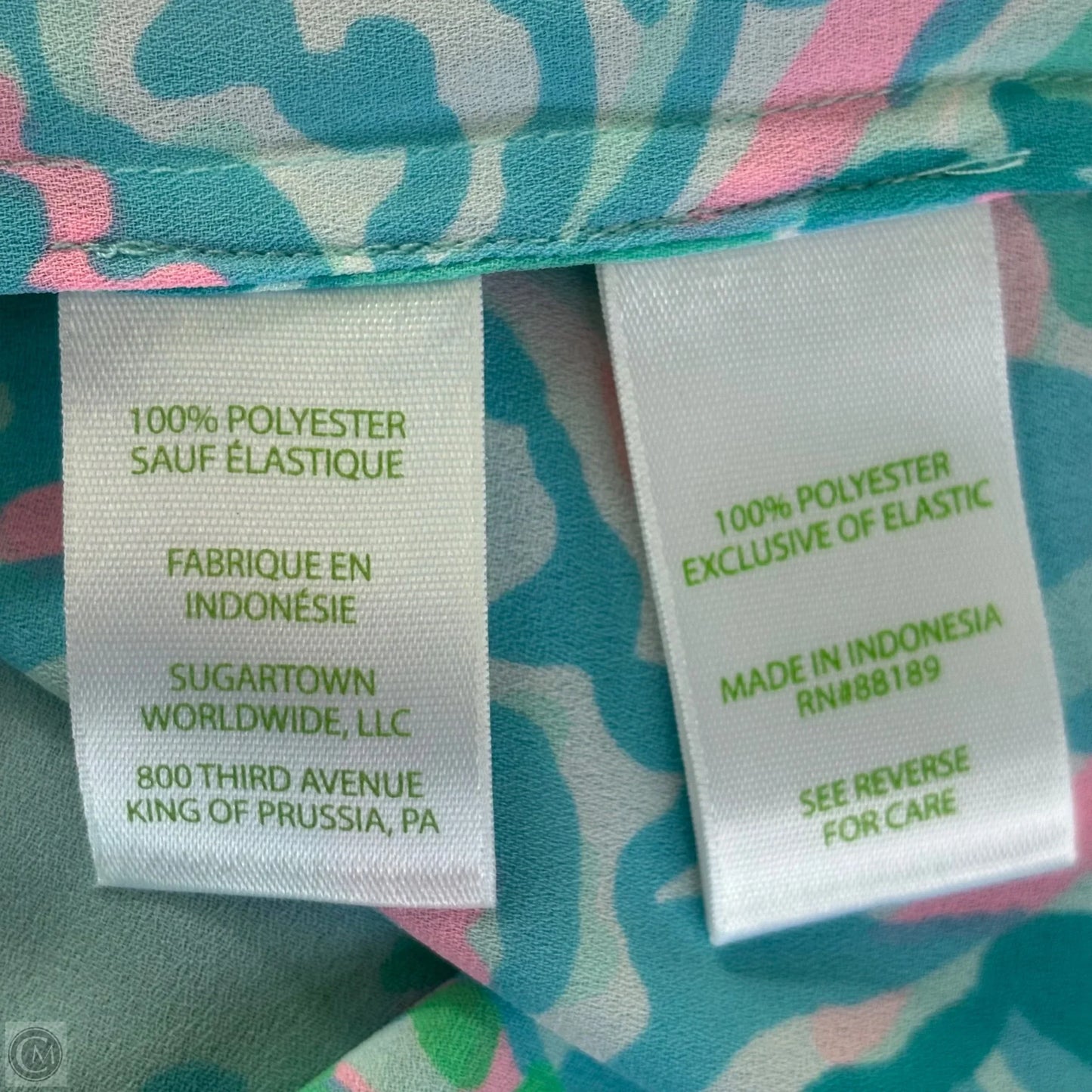 Top Long Sleeve Designer By Lilly Pulitzer In Blue & Green, Size: Xs