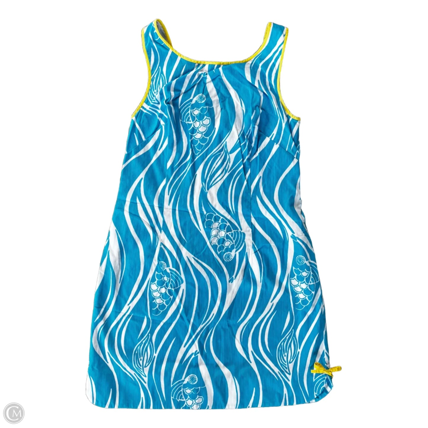 Top Short Sleeve Designer By Lilly Pulitzer In Blue & White, Size: S