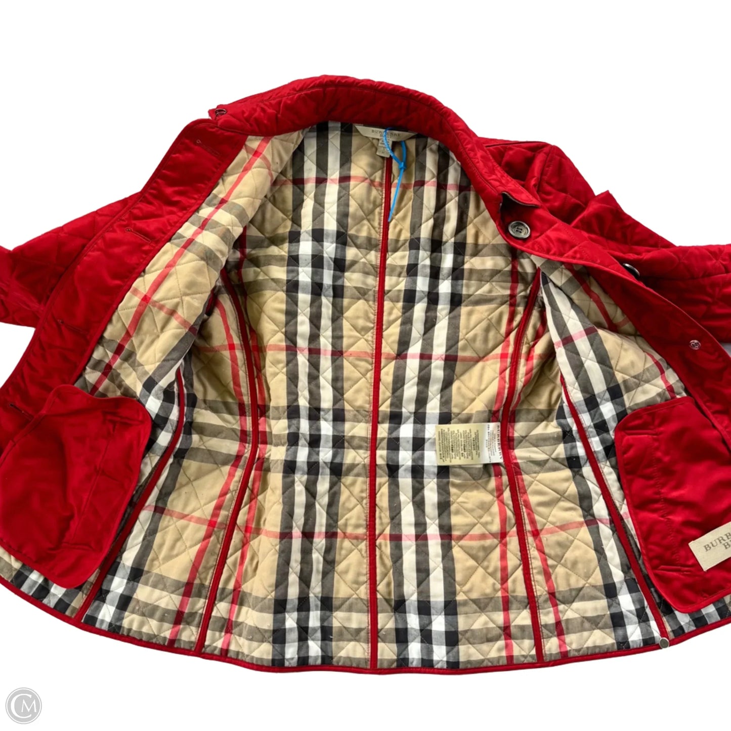 Jacket Luxury Designer By Burberry In Red, Size: S