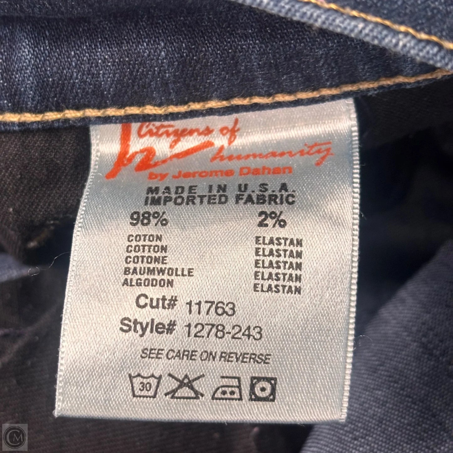 Jeans Straight By Citizens Of Humanity In Blue Denim, Size: 6