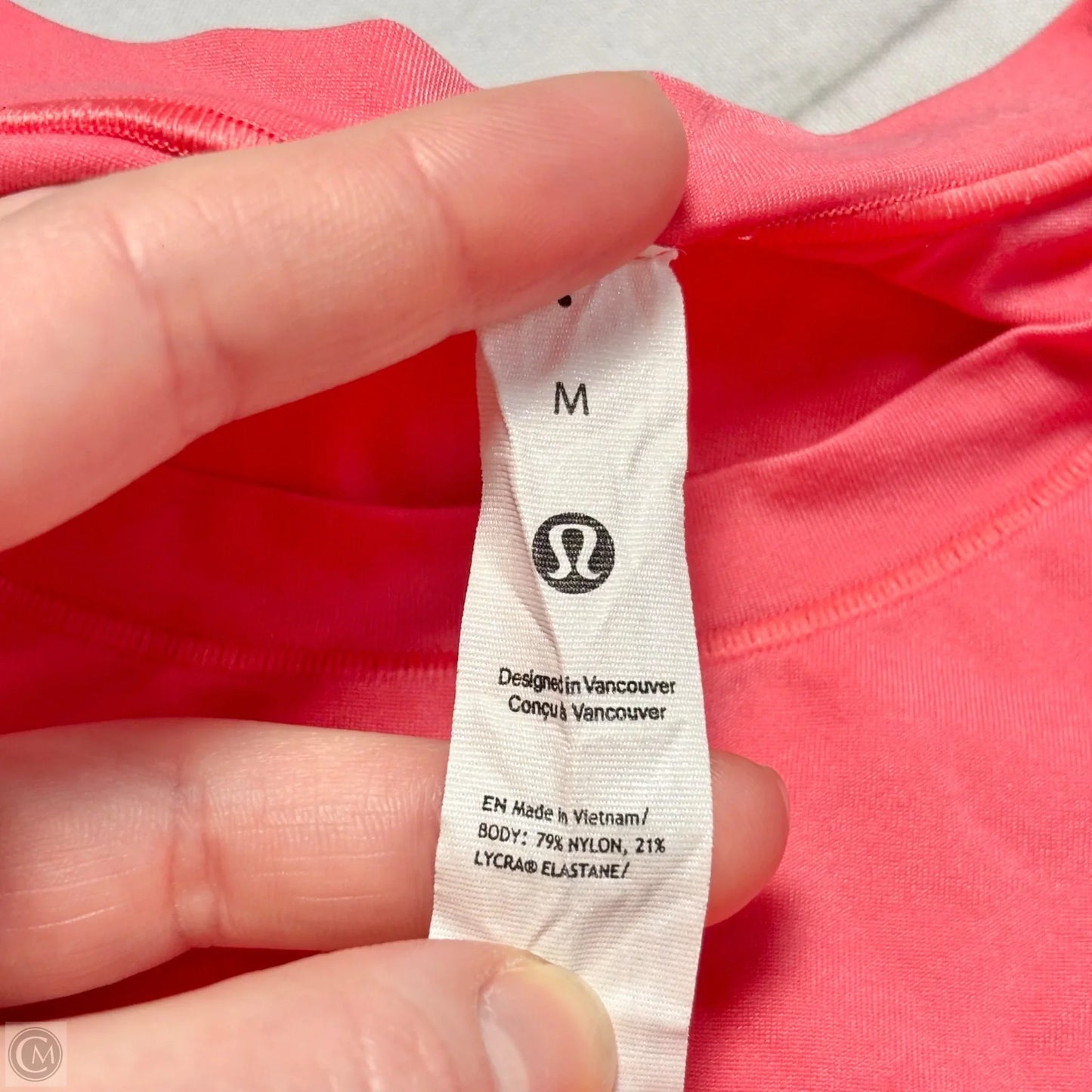 Athletic Top Short Sleeve By Lululemon In Pink, Size: M