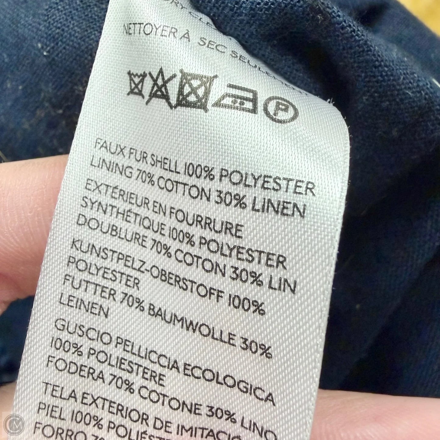 Coat Faux Fur & Sherpa By Pilcro In Navy, Size: M