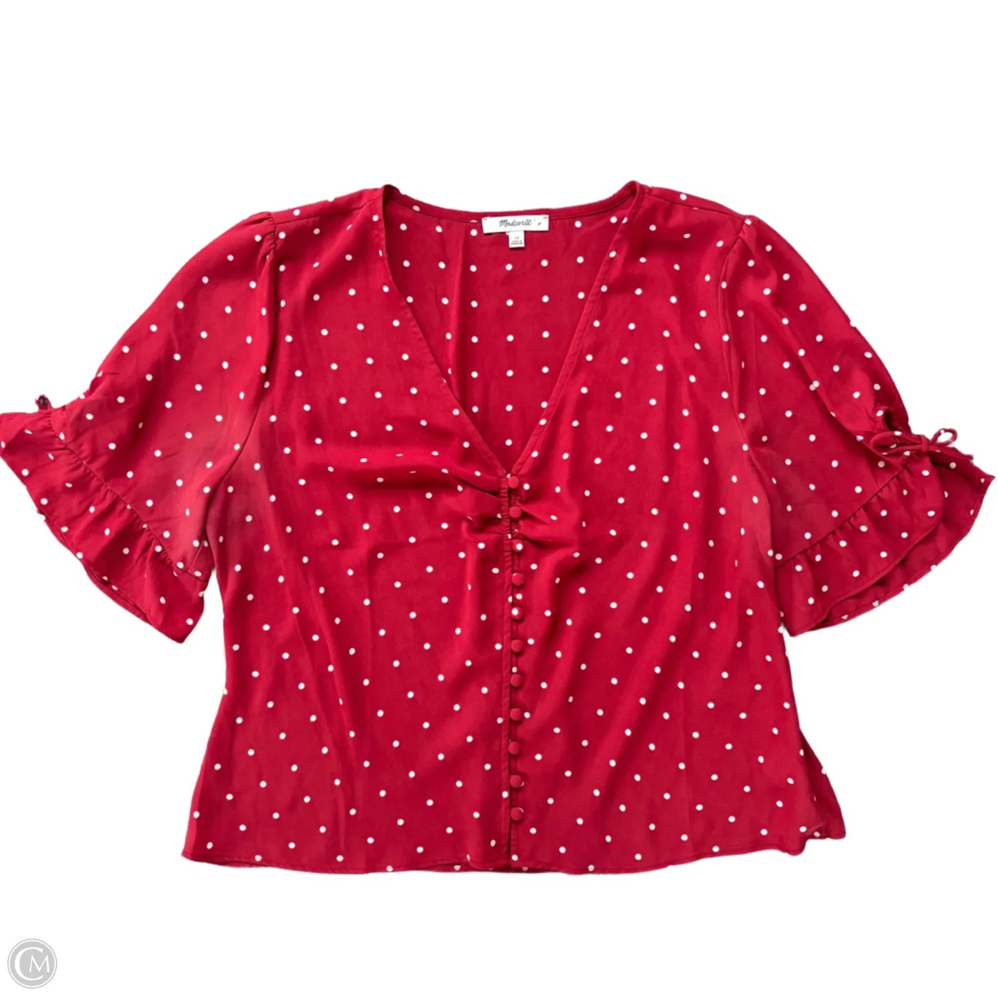 Blouse Short Sleeve By Madewell In Red, Size: Xl