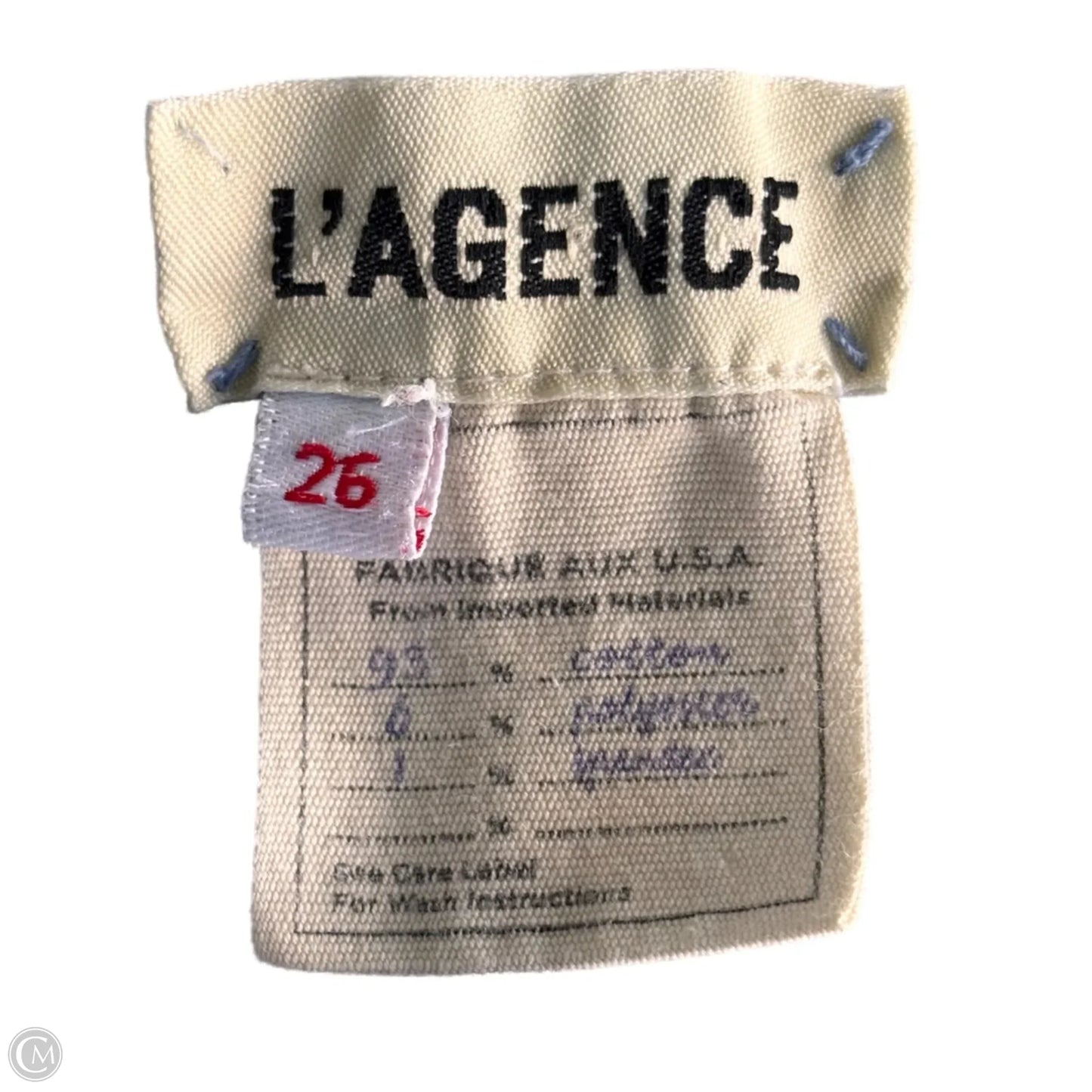 Jeans Straight By L Agence In Blue Denim, Size: 2