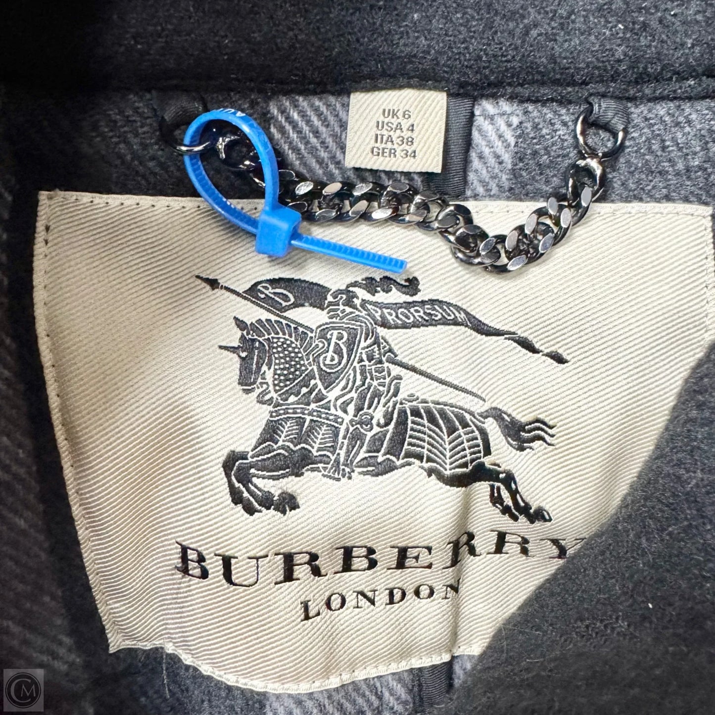 Coat Luxury Designer By Burberry In Black, Size: S