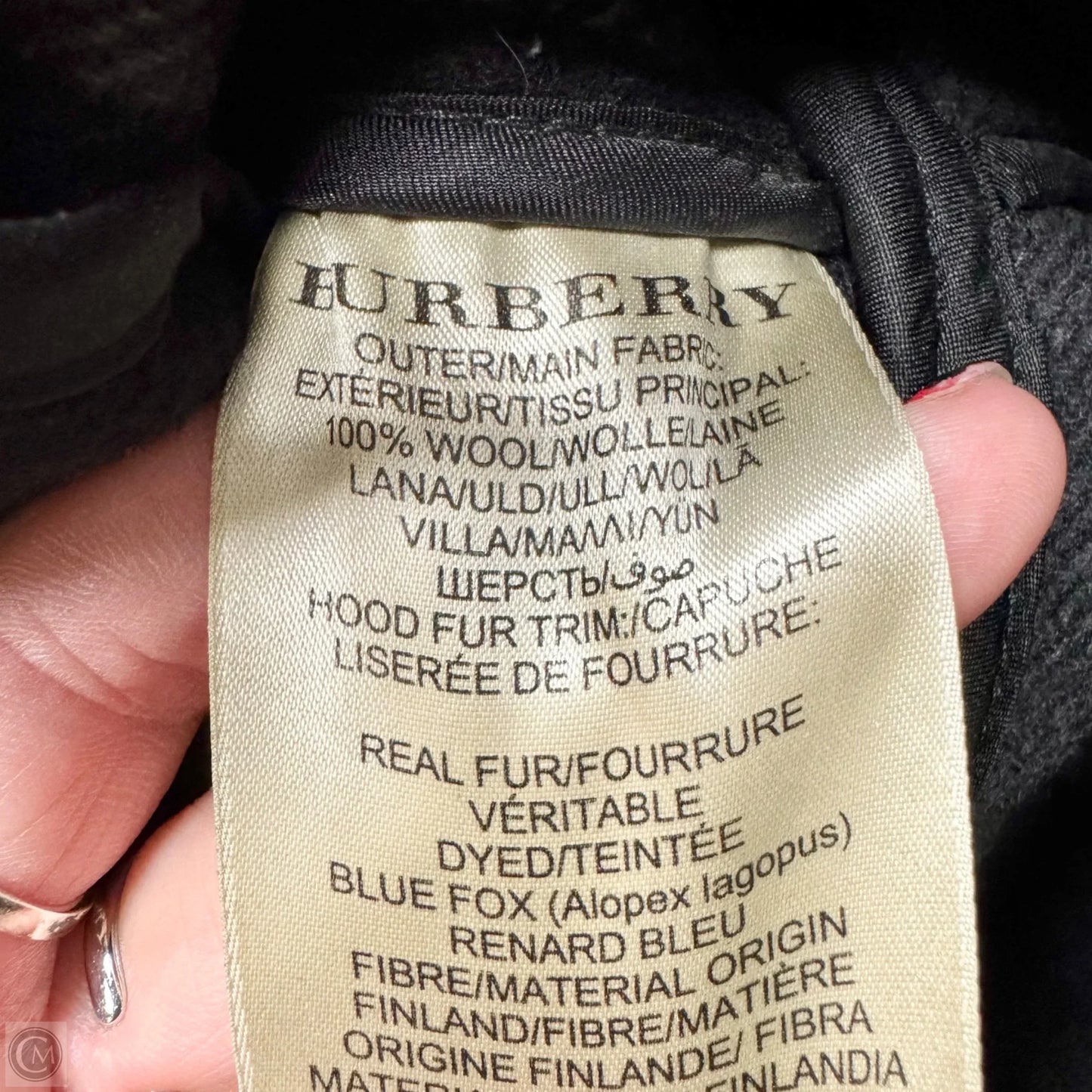 Coat Luxury Designer By Burberry In Black, Size: S