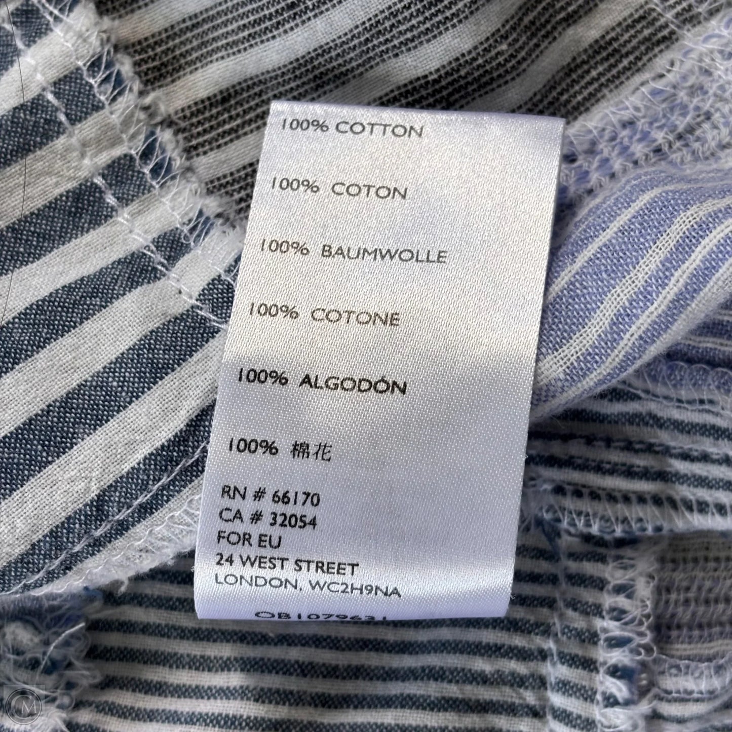 Top Long Sleeve By Maeve In Blue & Grey, Size: S