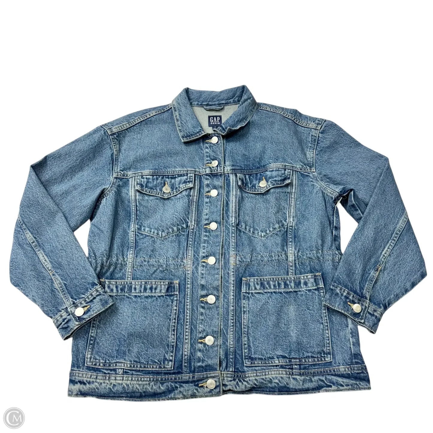 Jacket Denim By Gap In Blue Denim, Size: M