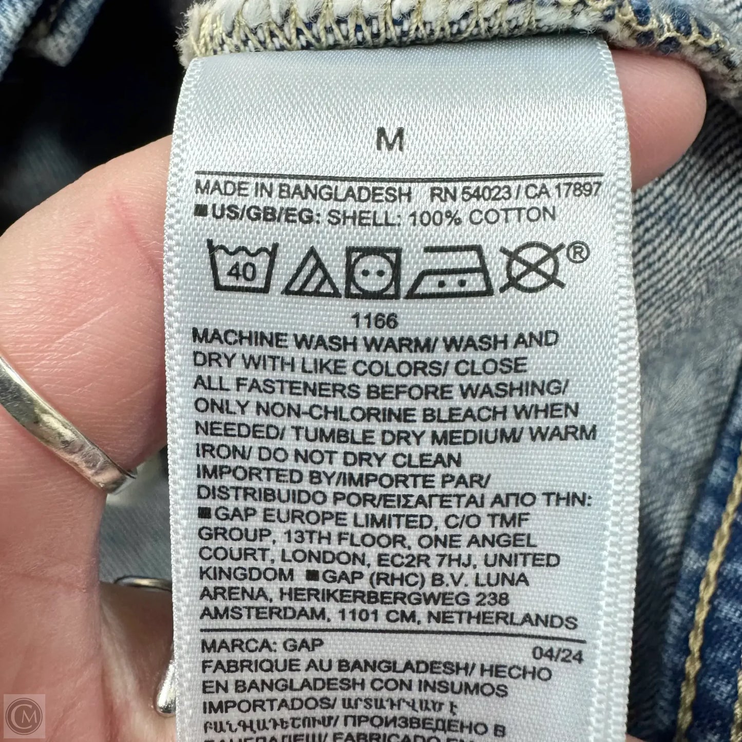 Jacket Denim By Gap In Blue Denim, Size: M